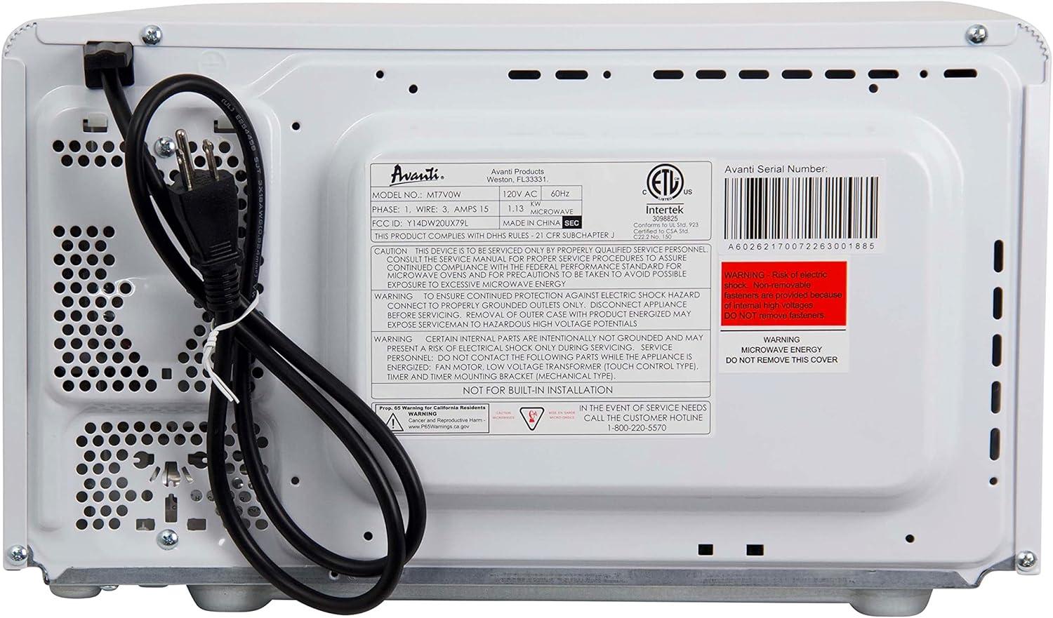 Avanti Products Avanti Countertop Microwave Oven, 0.7 cu. ft. MT7V0W