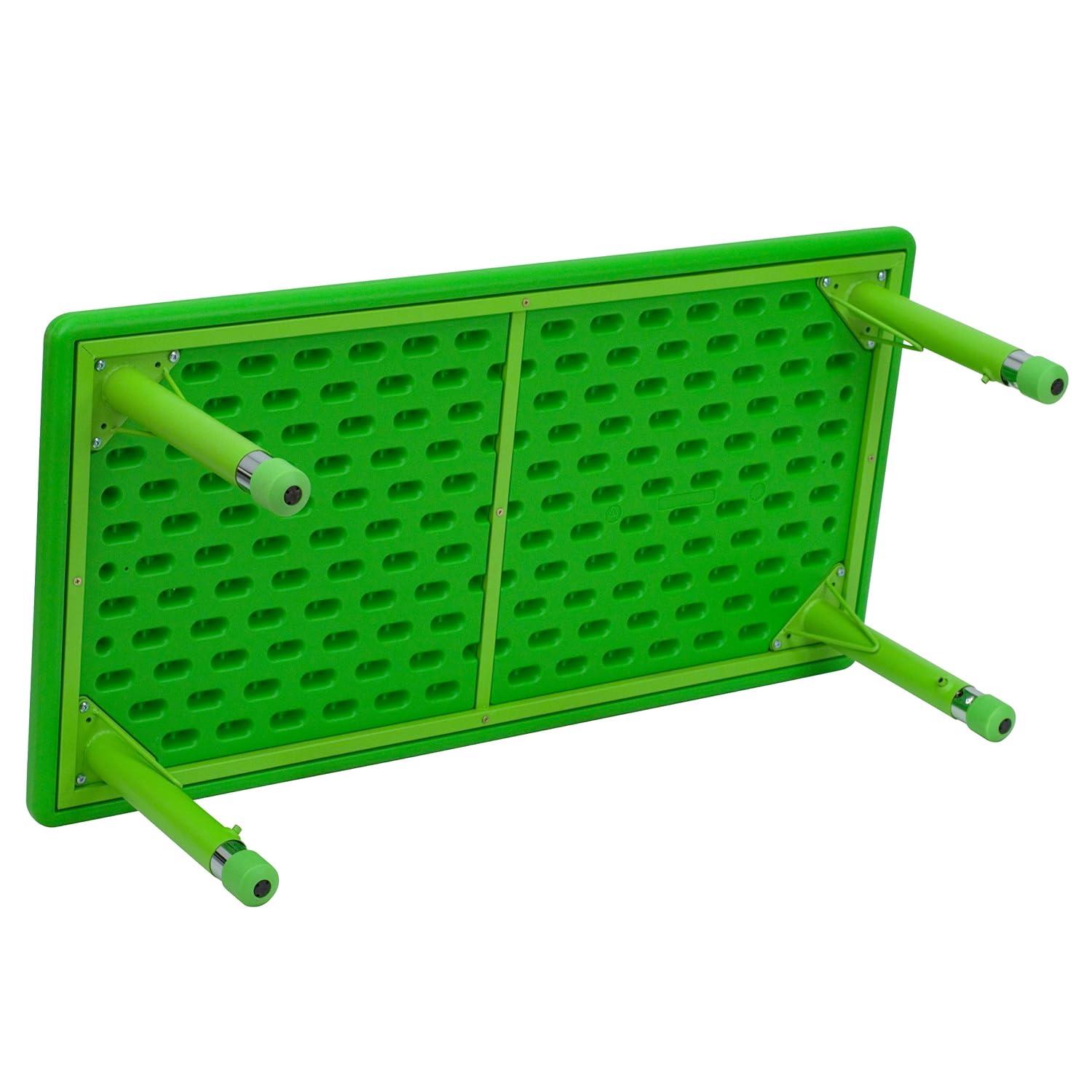 Emma and Oliver 24"W x 48"L Natural Plastic Adjustable Activity Table - School Table for 6