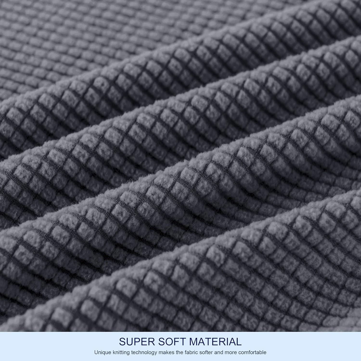 Subrtex Stretch 1-Piece Textured Grid Slipcover Sofa Cover, Gray