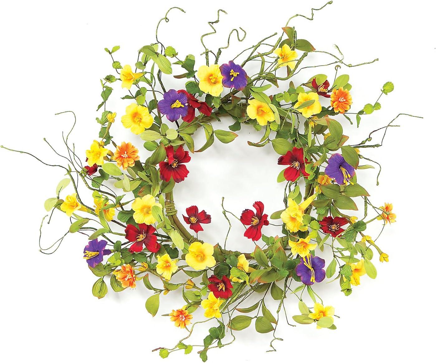 HomeRoots 20" Yellow Summer Mixed Assortment Artificial Wreath