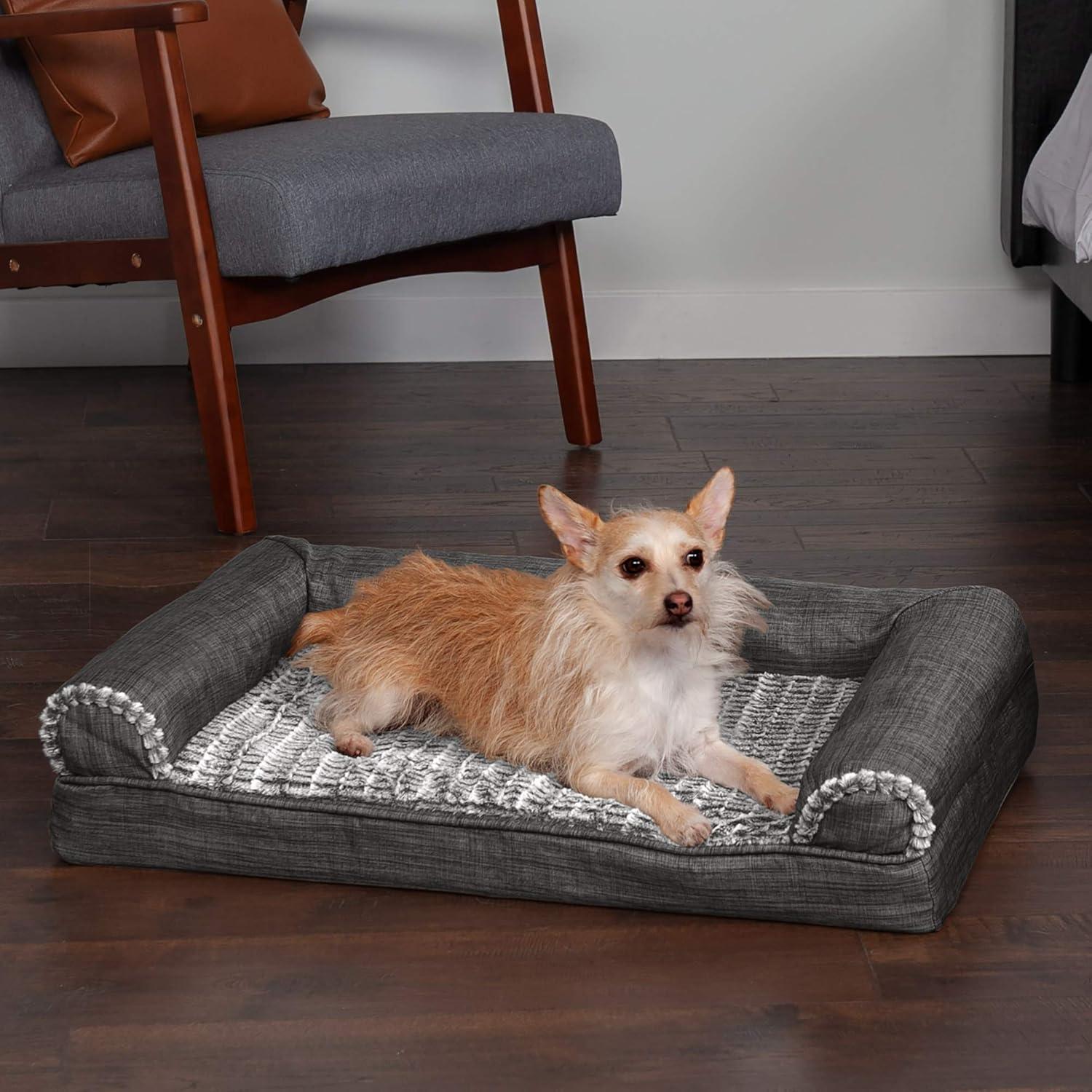 FurHaven Luxe Fur & Performance Linen Sofa Bed