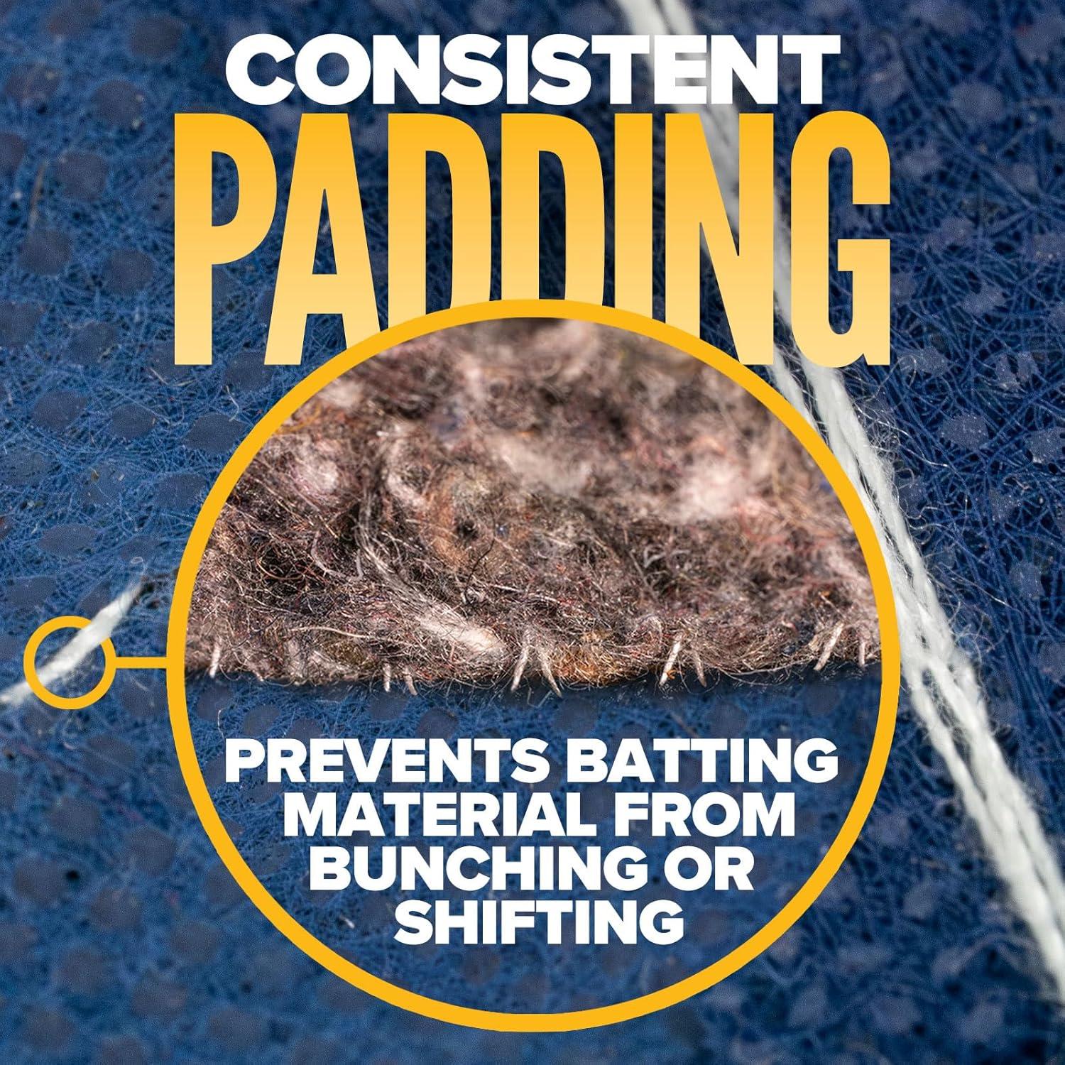 US Cargo Control Moving Blankets 72"x80" 6-Pack, (43 lbs/doz Weight), Packing Blankets for Moving Furniture, Shipping, Storage, and Freight, Blue Quilted Furniture Pads, MBSAVER43 Econo Saver