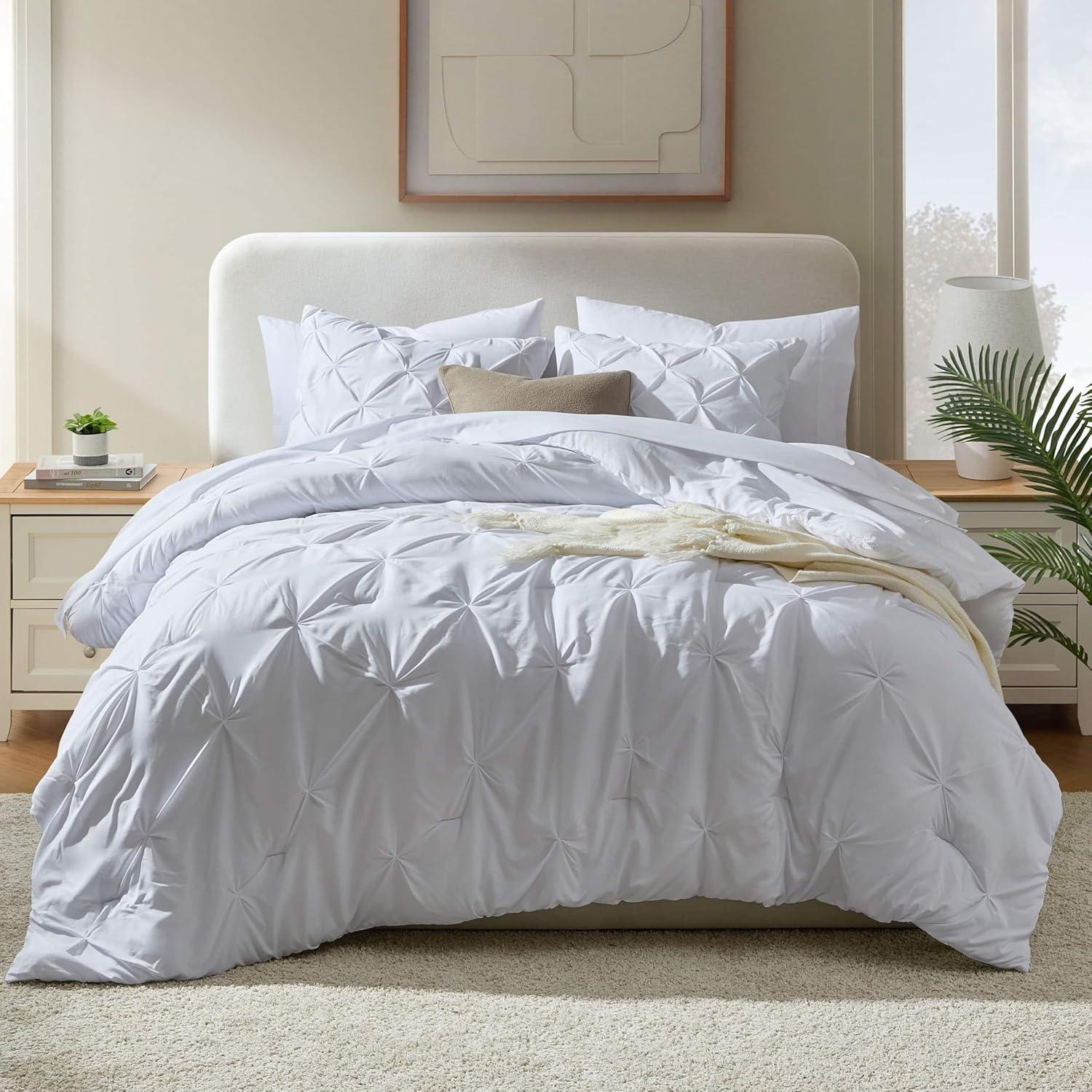Nestl Bed-in-A-Bag Pleated Comforter Set with Bed Sheets