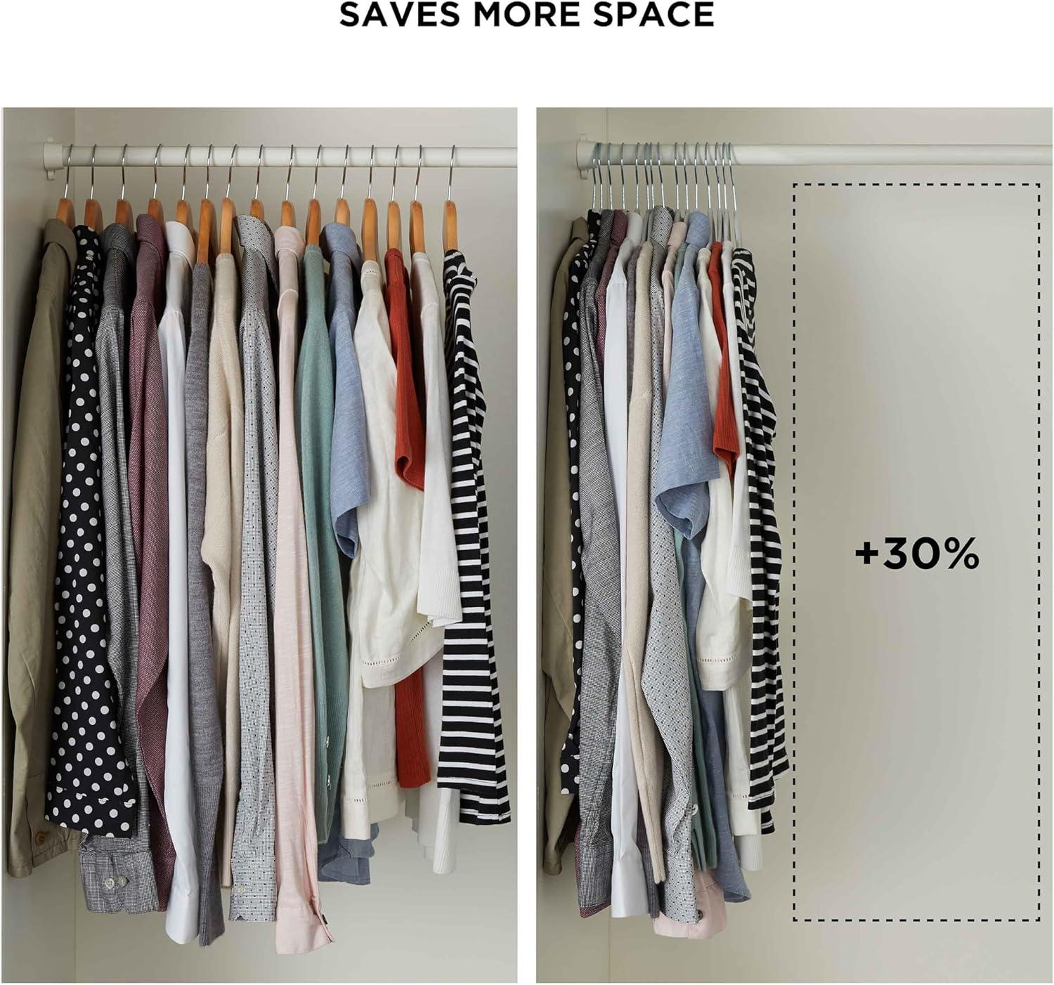 Simplify Slim Velvet Clothes Hangers | 50 Pack | Non-Slip | Shirts | Suit | Pants | Dresses | Garments | Closet Storage & Organization | Durable | Black