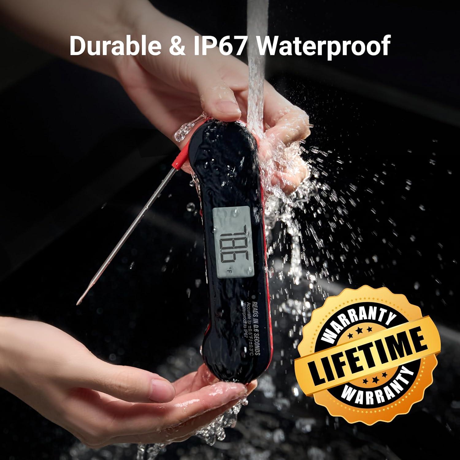 ThermoMaven 0.6S Instant Read Meat Thermometer, Professional Digital Food Cooking Thermometer with High Accuracy(±0.5°F), Backlit, Waterproof for Candy, Grill, BBQ, Oven, Kitchen