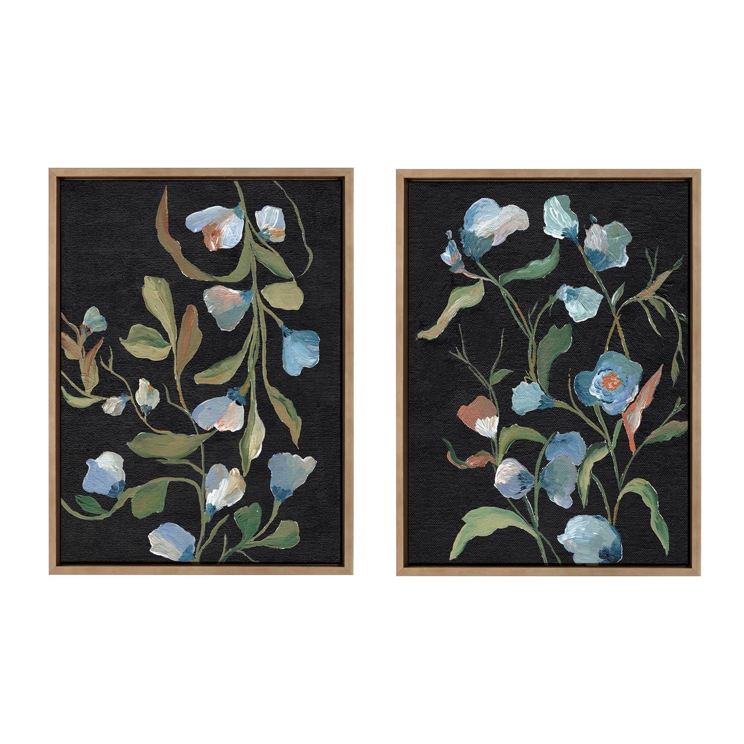 Kate & Laurel All Things Decor 18"x24" (Set of 2) Sylvie Foliage I and III Framed Canvas Arts by Nikita Jariwala Gold