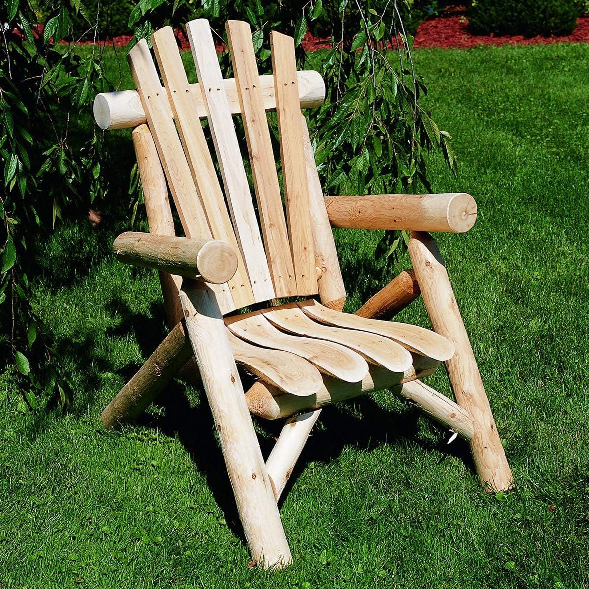 Lakeland Mills Classic Cedar Log Adirondack Chair