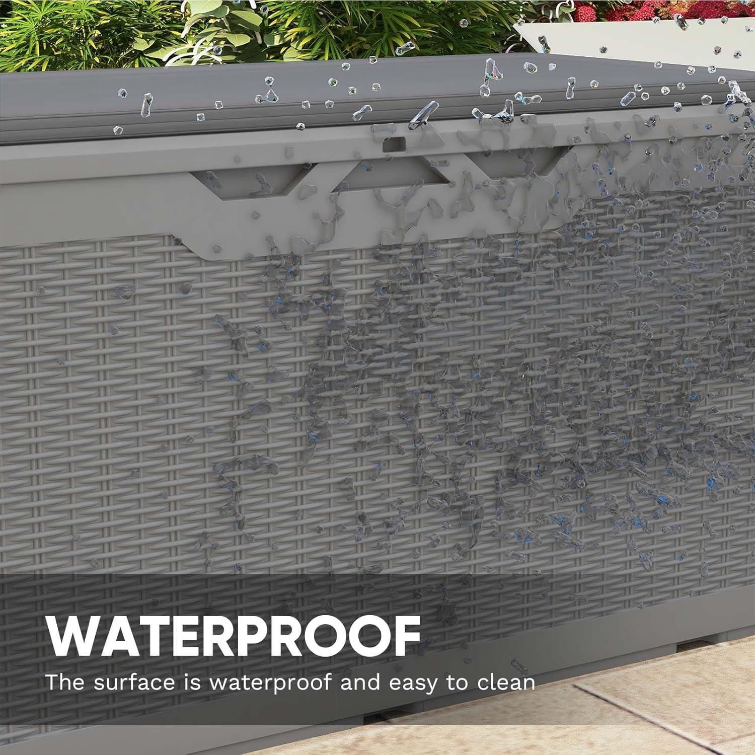 Patiowell 100 Gallons Water Resistant Resin Lockable Deck Box