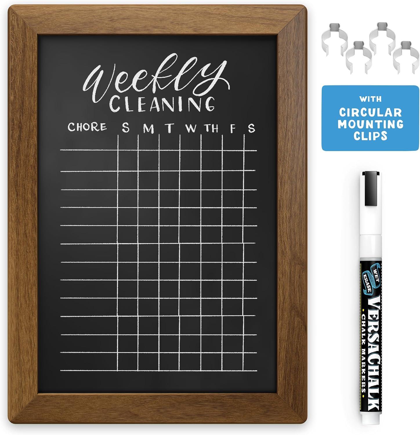 VersaChalk VersaChalk Steel Reversible Mini Magnetic Chalkboard, Up to 2' Size  + Fine Tip White Marker