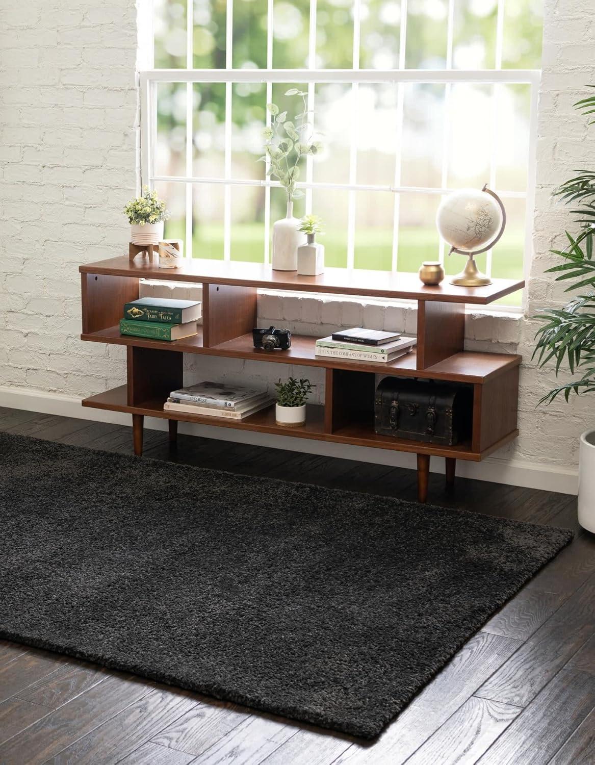 Charcoal Chic 5' x 7' Plush Shag Area Rug for Easy Care