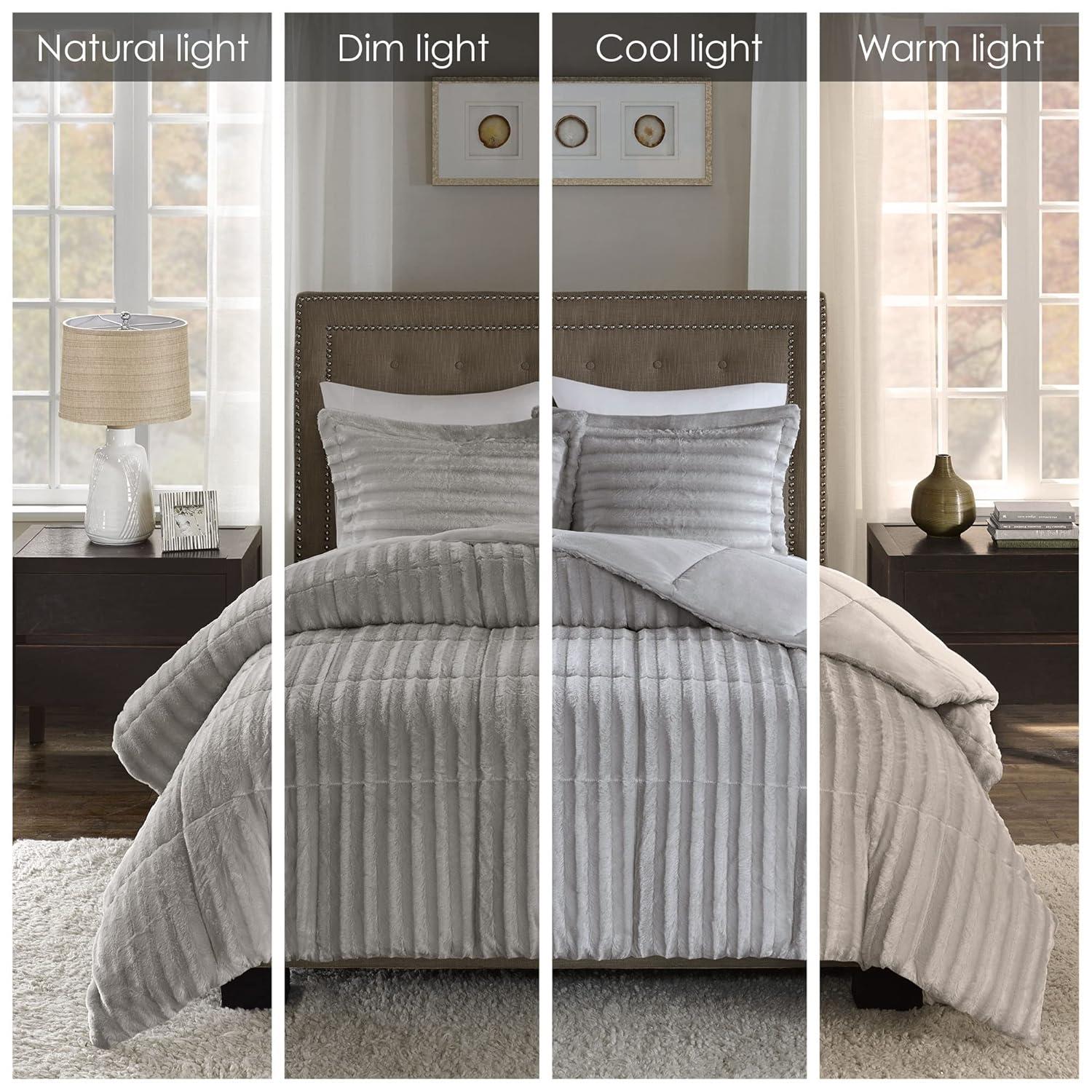 Madison Park Faux Fur 3 Piece Comforter Set