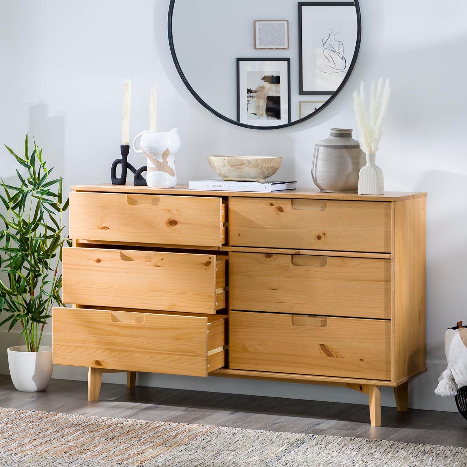 Yarber 6 Drawer Solid Wood Double Dresser