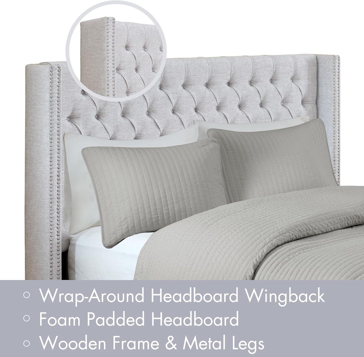 Amelia Upholstery Headboard Grey Queen