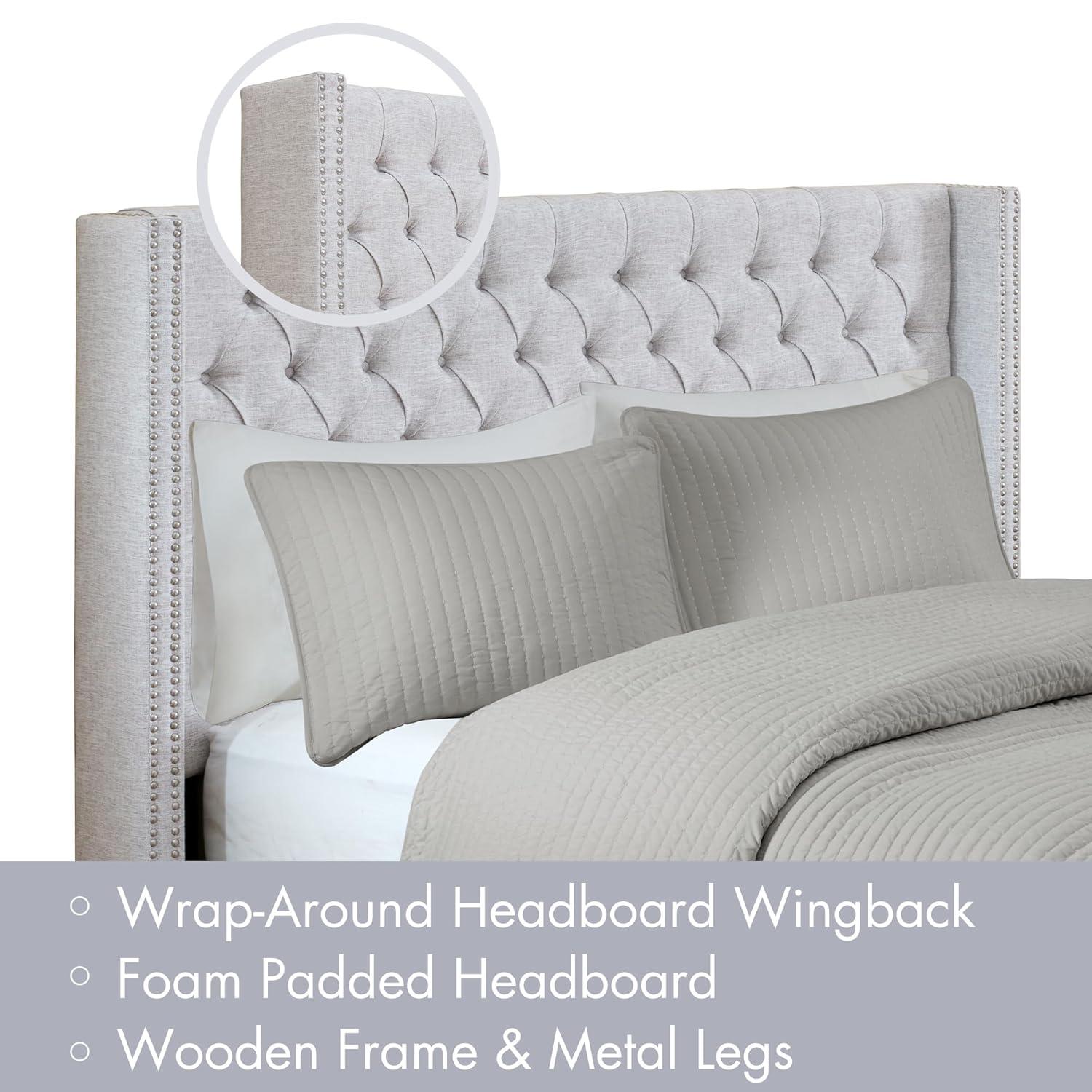 Amelia Upholstery Headboard Grey Queen