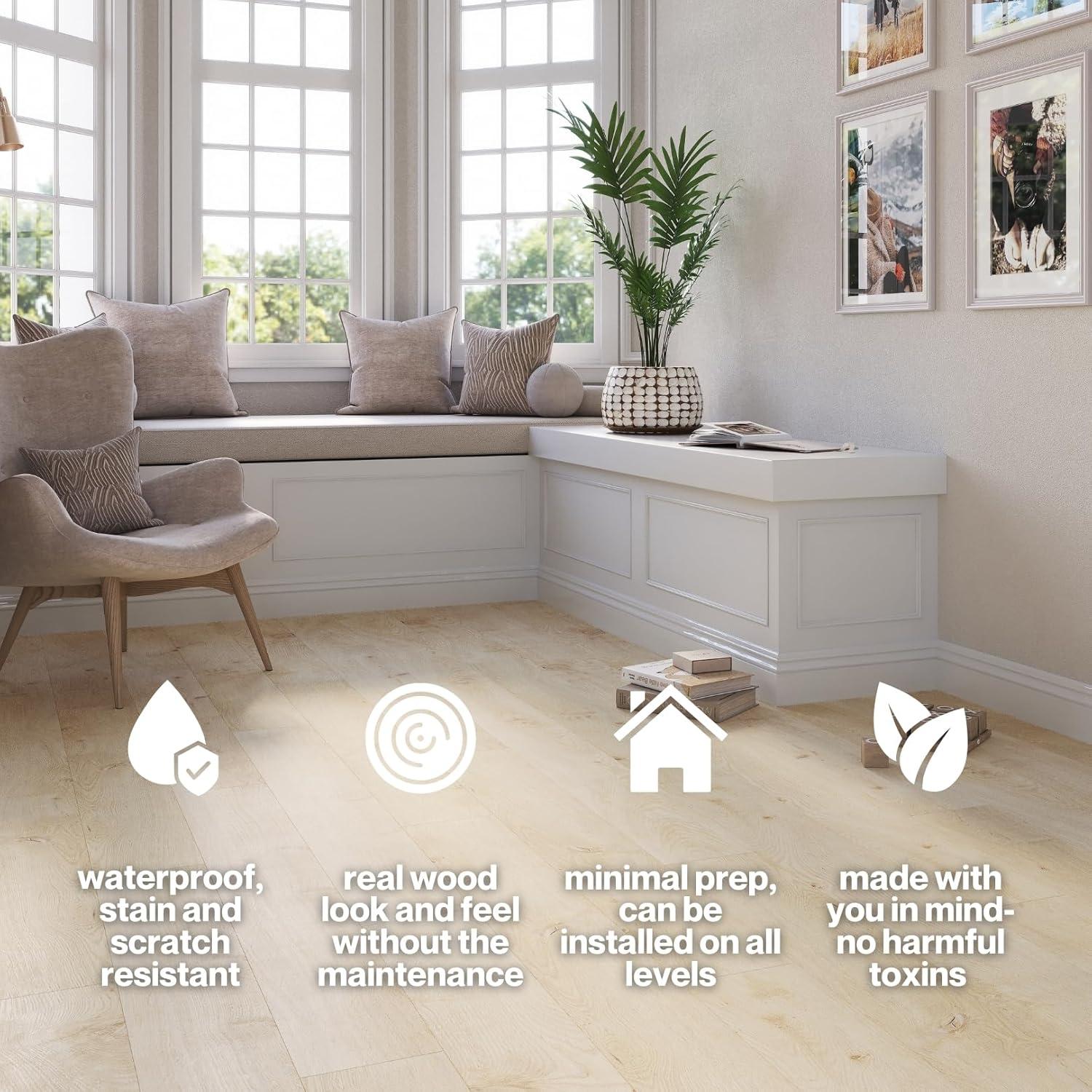 Lucida USA MaxCore Pro 20mil x 7.3" W x 48" L Click Lock Luxury Vinyl Plank Flooring