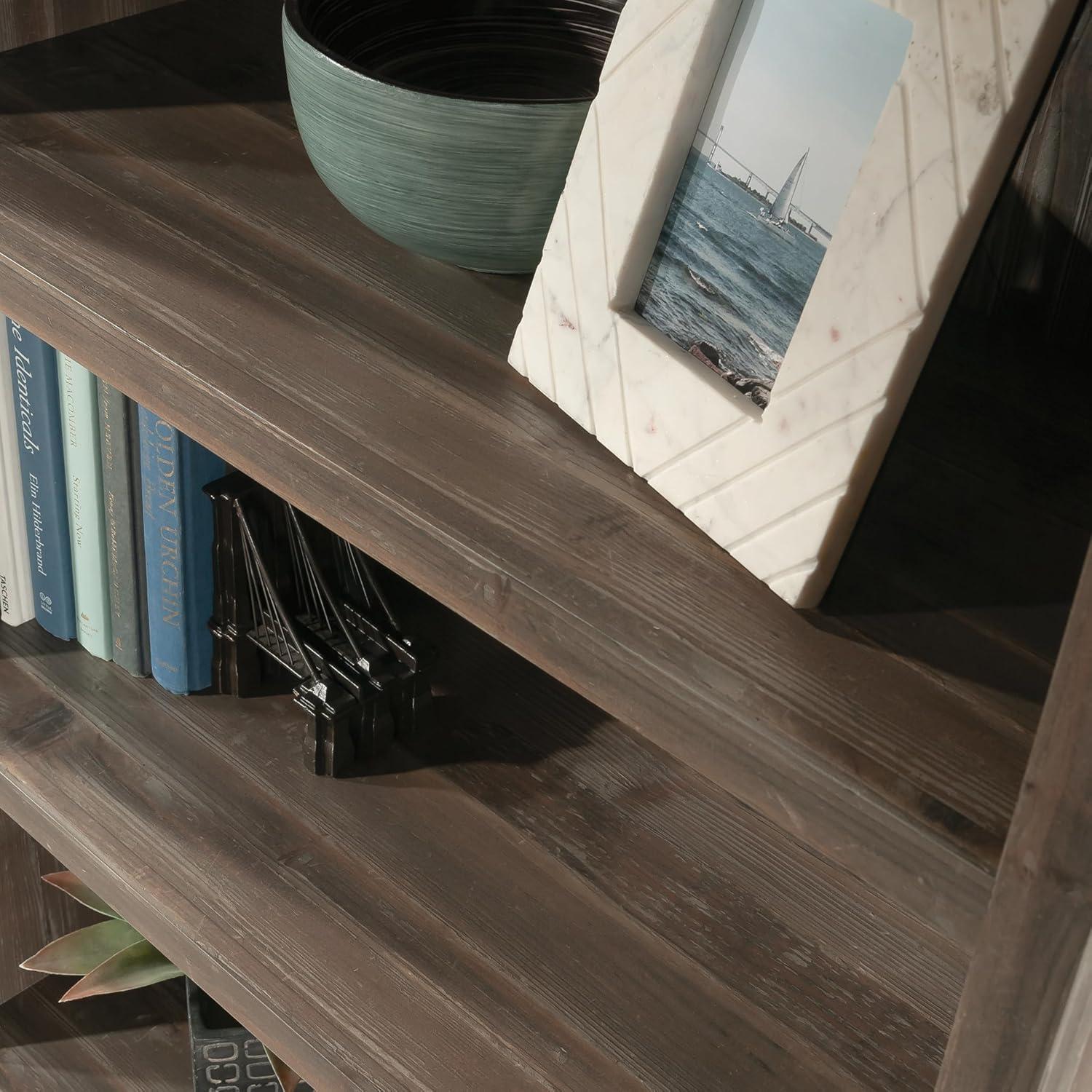 Sauder 70.866" Aspen Post Library Shelf with 2 Doors Pebble Pine