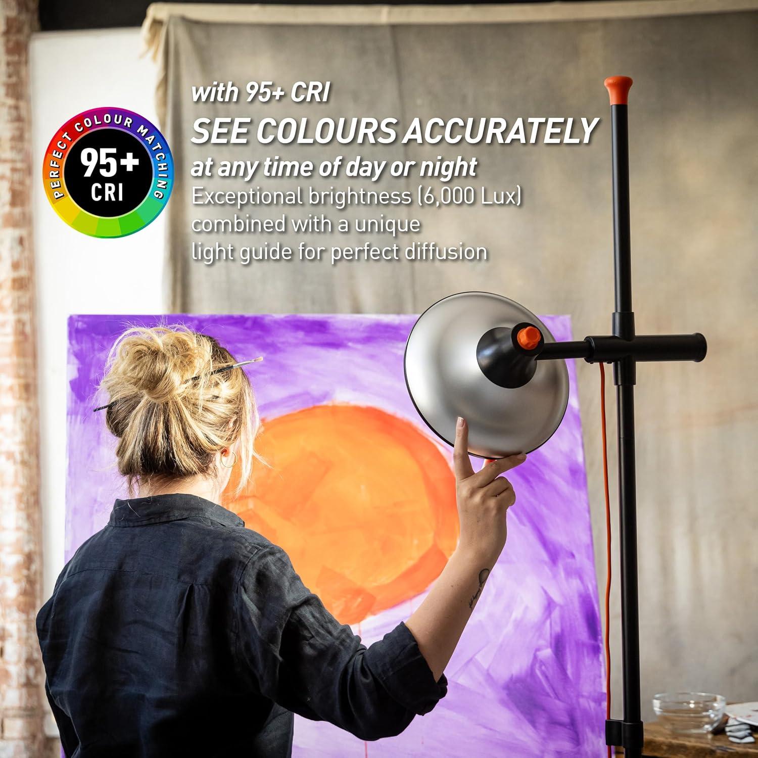 Daylight Artist Studio Lamp 2 with Stand - Chrome and Black