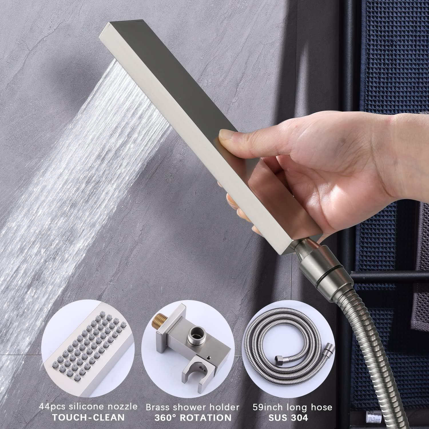 Herathena 3 Functions Ceiling Mounted Luxury Shower System with 6 Body Jets (Rough-in Valve Included)