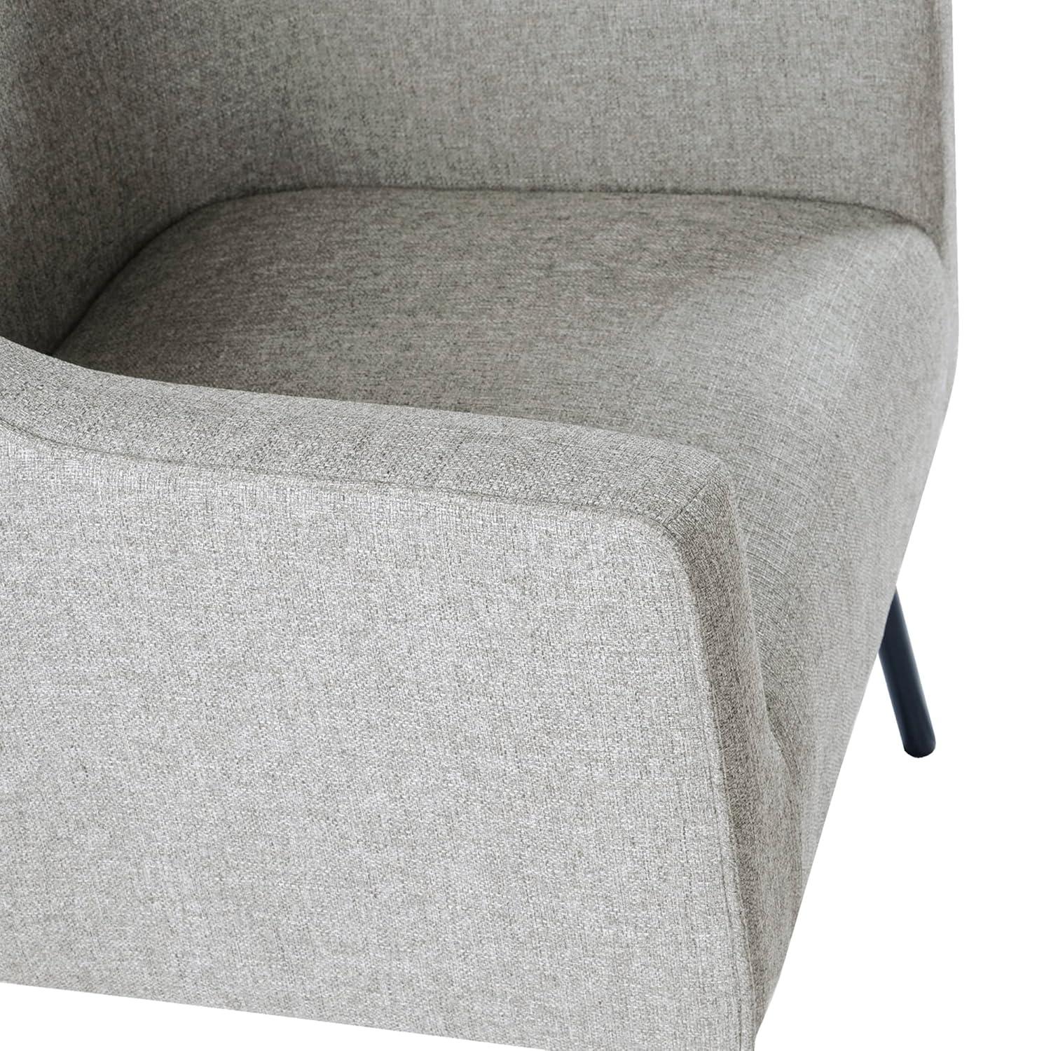 Modern Accent Chair Gray Woven - HomePop: Upholstered, Metal Legs, Matte Black Finish