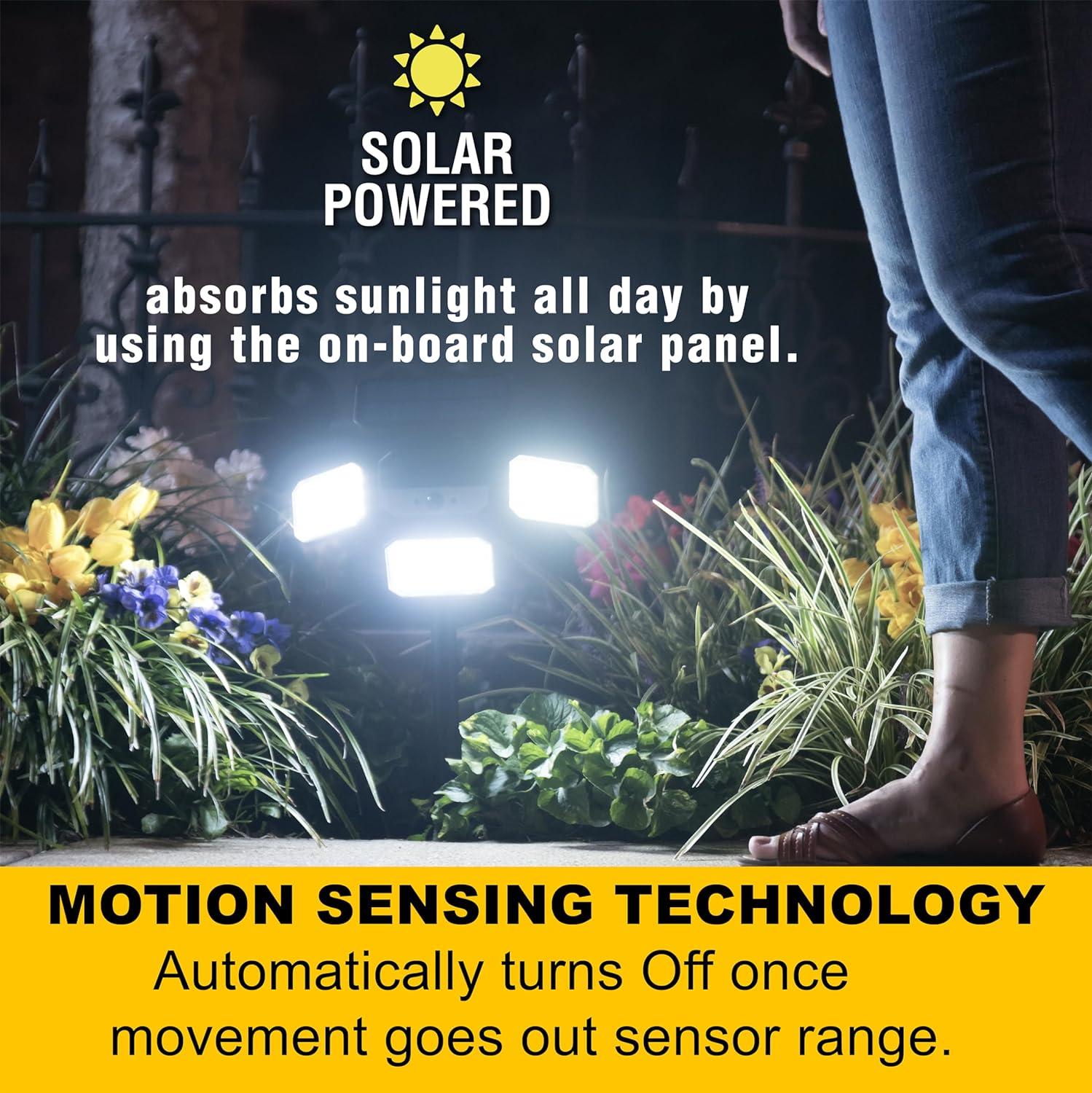 Bell + Howell Bell+Howell Bionic Solar Powered Floodlight with Remote Control, Wide Angle and Motion Activated