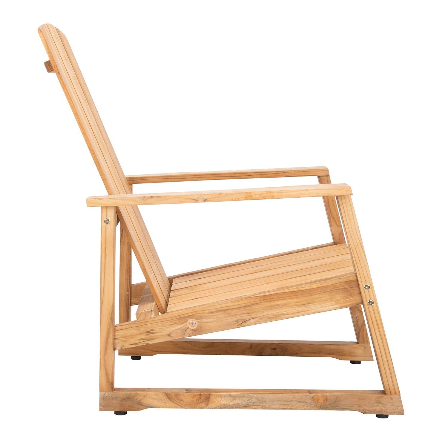SAFAVIEH Couture San Juan Brazilian Teak Adirondack Chair, Natural