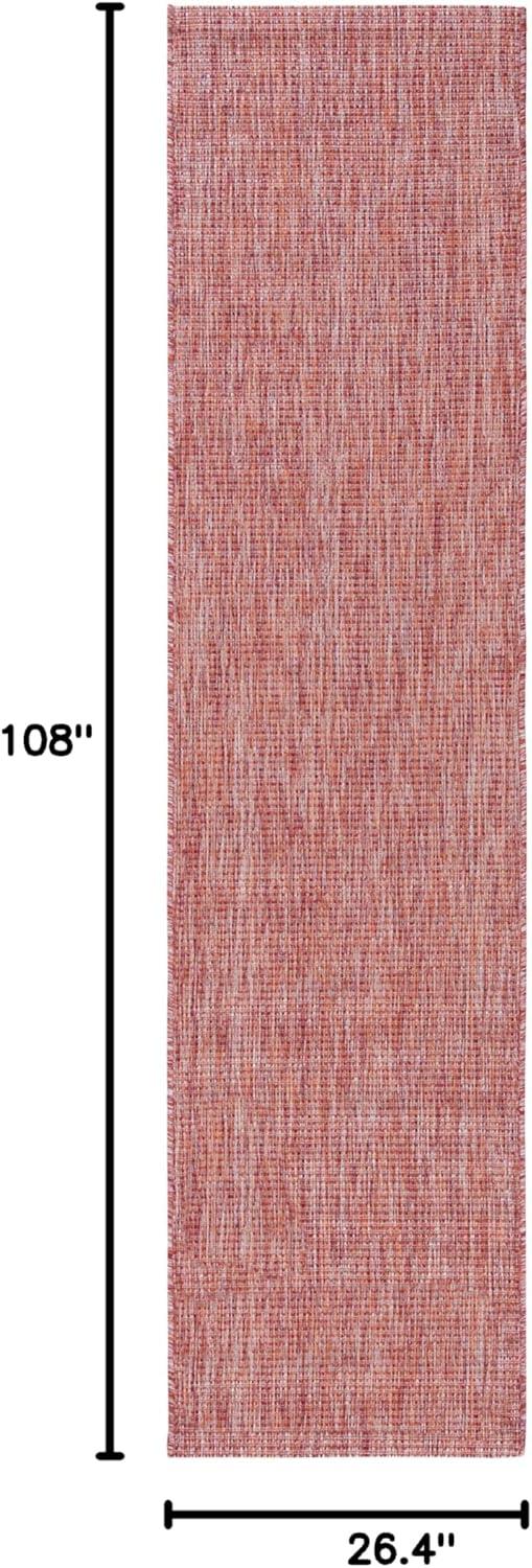 SAFAVIEH Courtyard Wayra Solid Indoor/Outdoor Runner Rug, Red/Red, 2'2" x 9'