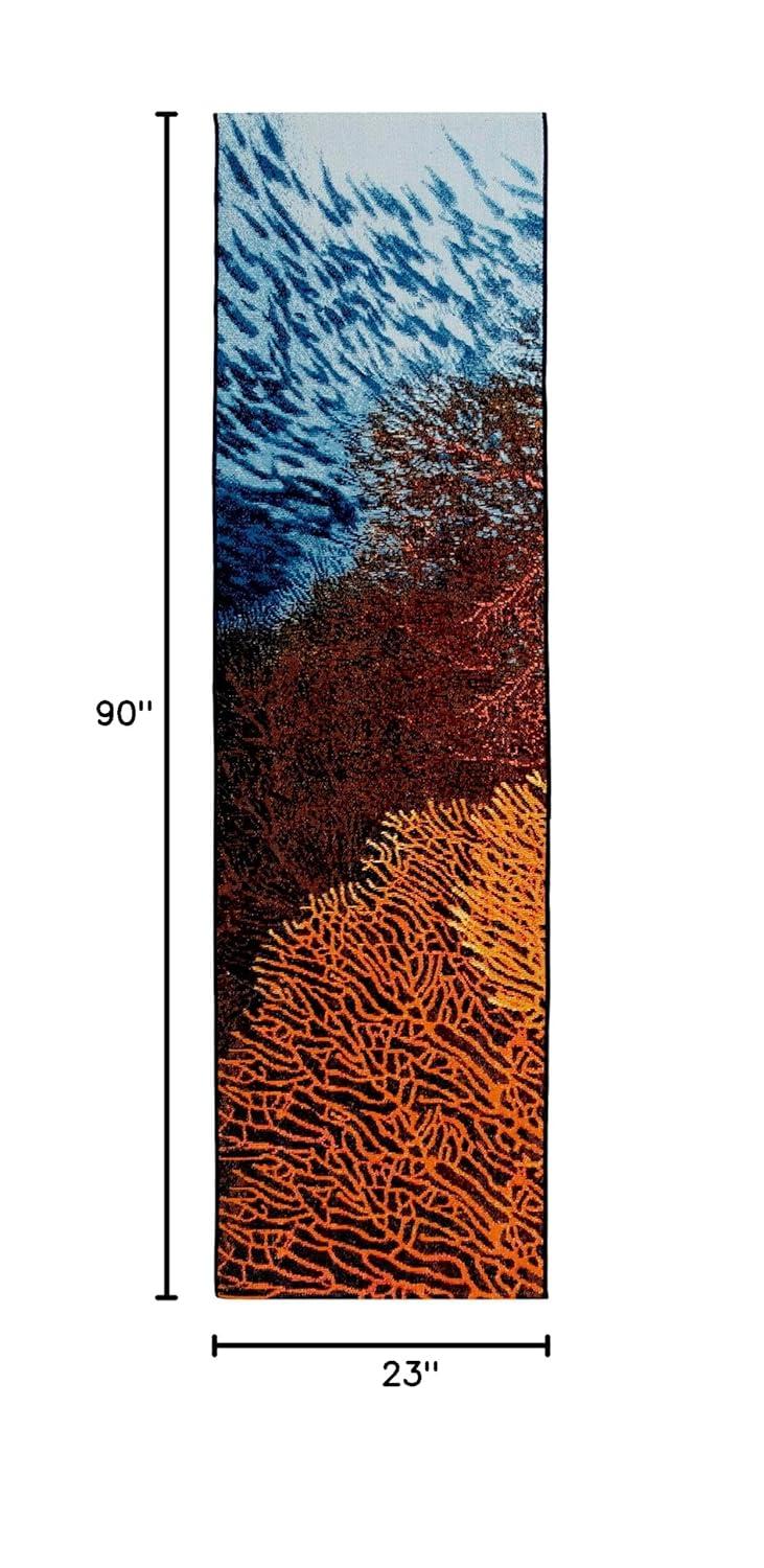 Liora Manne Marina Coral Indoor/Outdoor Rug Ocean 1'11" x 7'6"