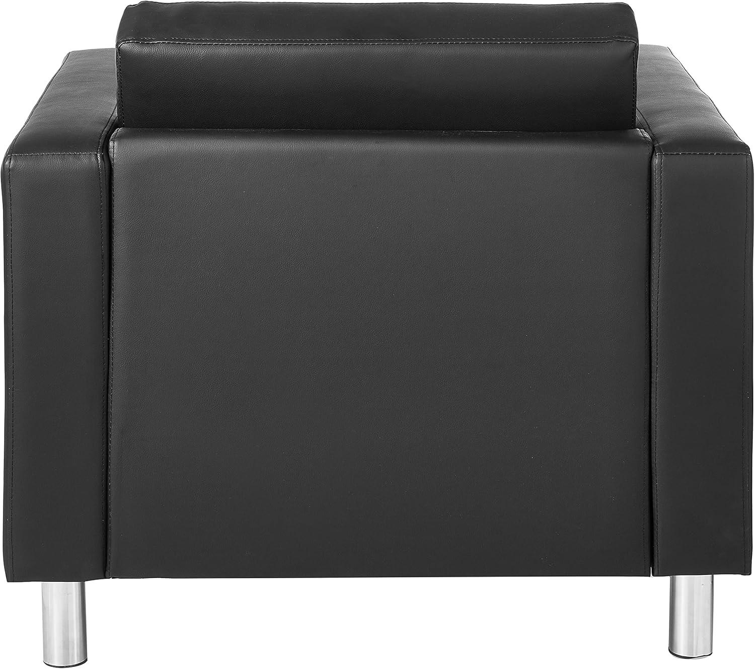 OSP Home Furnishings Pacific Armchair In Black Faux Leather