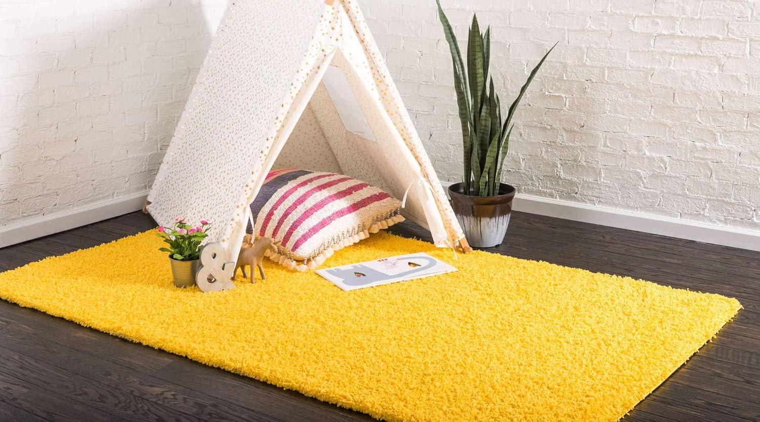 Reversible Tuscan Sun Yellow & Blue Shag Rug 9' x 12'