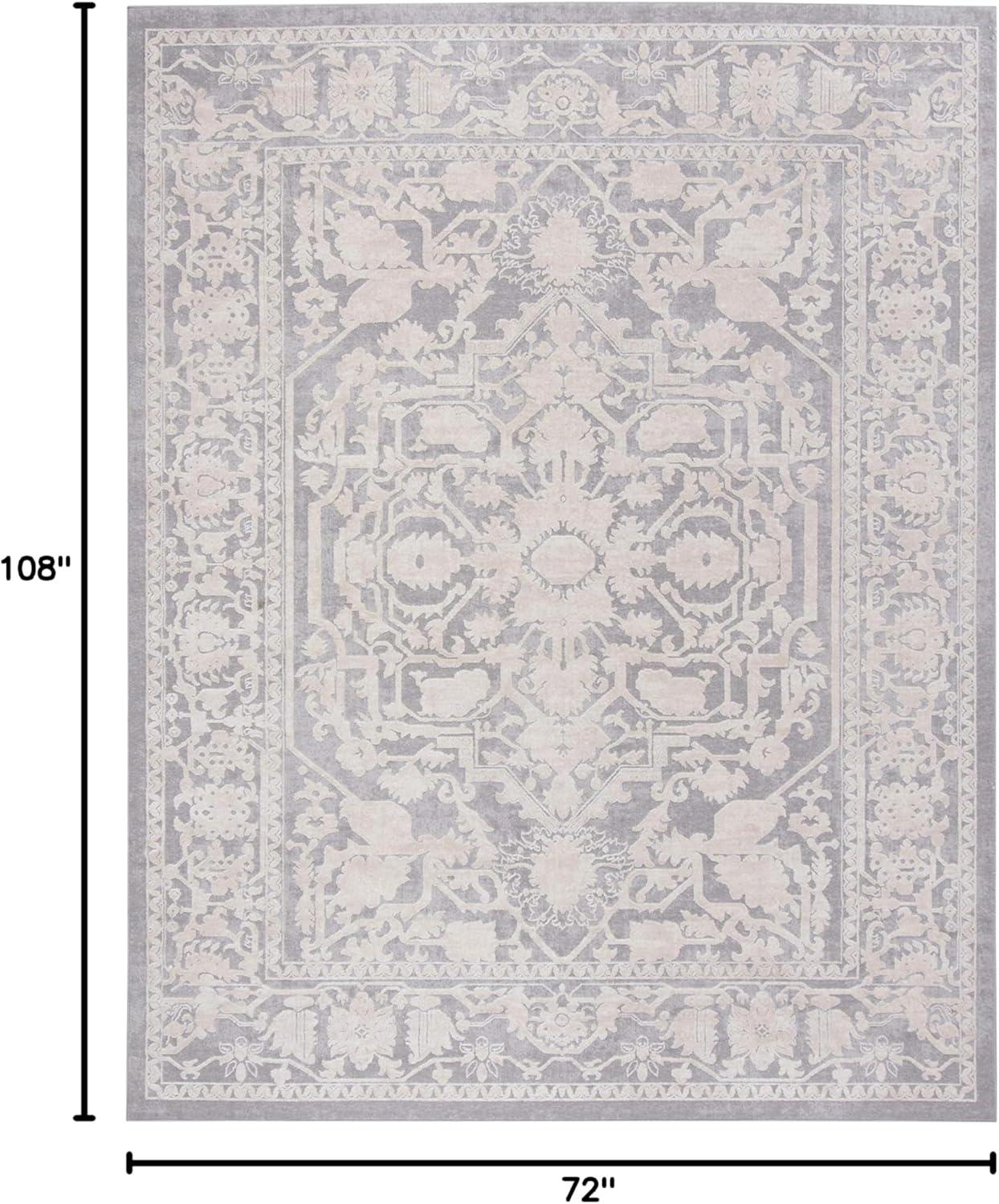 Reflection RFT665 Power Loomed Indoor Area Rug - Light Grey/Cream - 6'x9' - Safavieh.