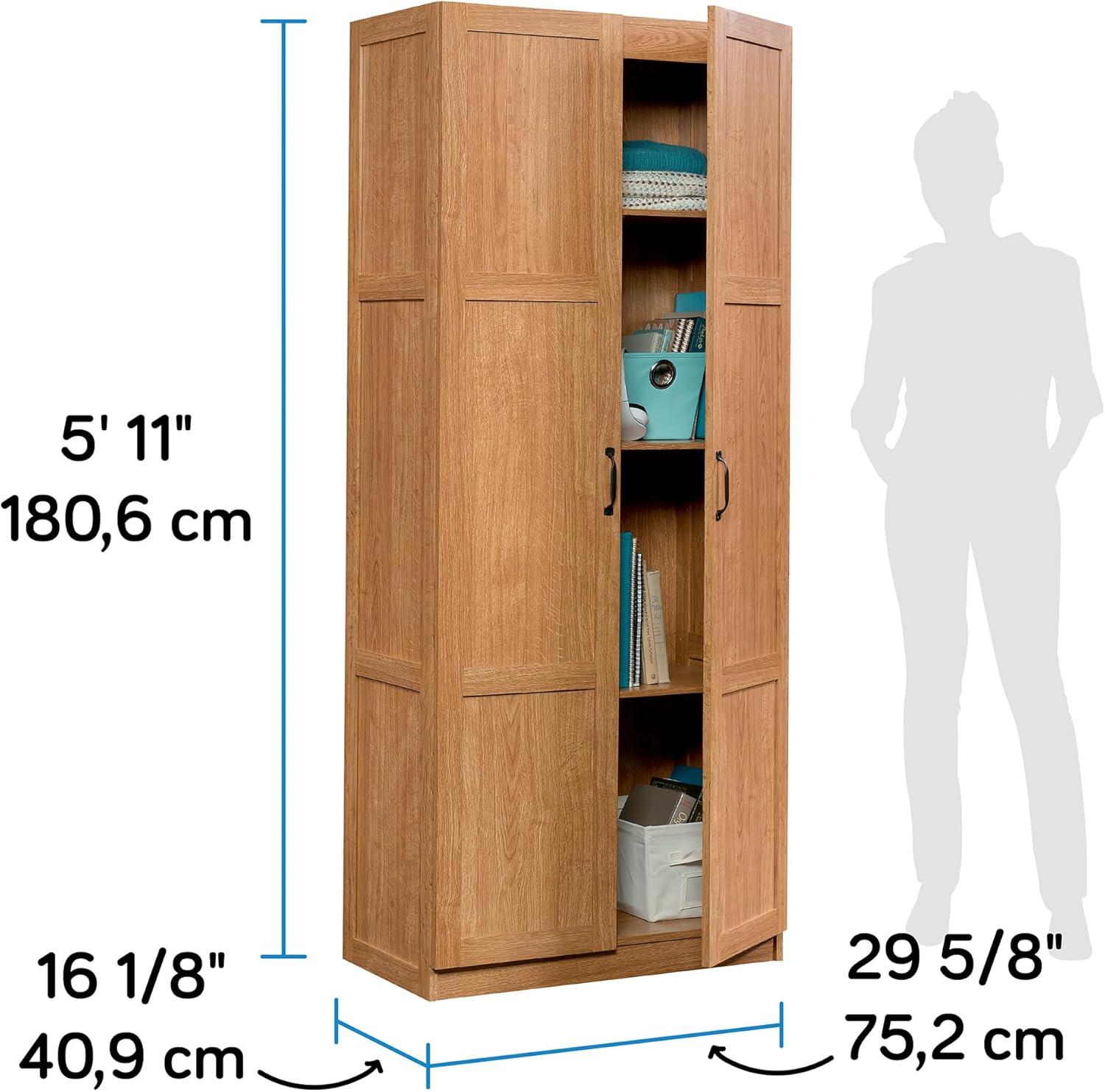 Highland Oak Freestanding Storage Cabinet with Adjustable Shelves