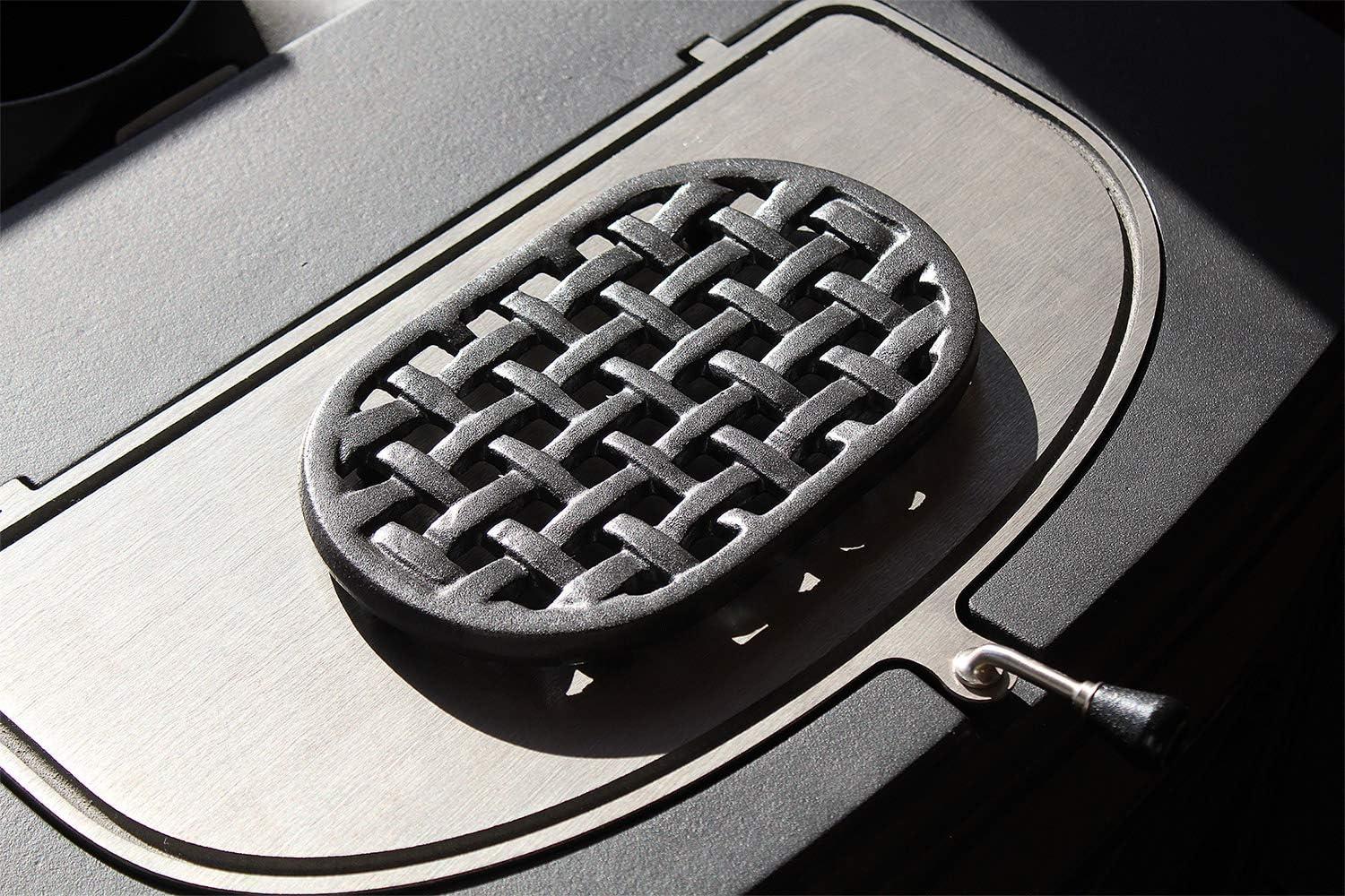 Cast Iron Oval Lattice Trivet,Black