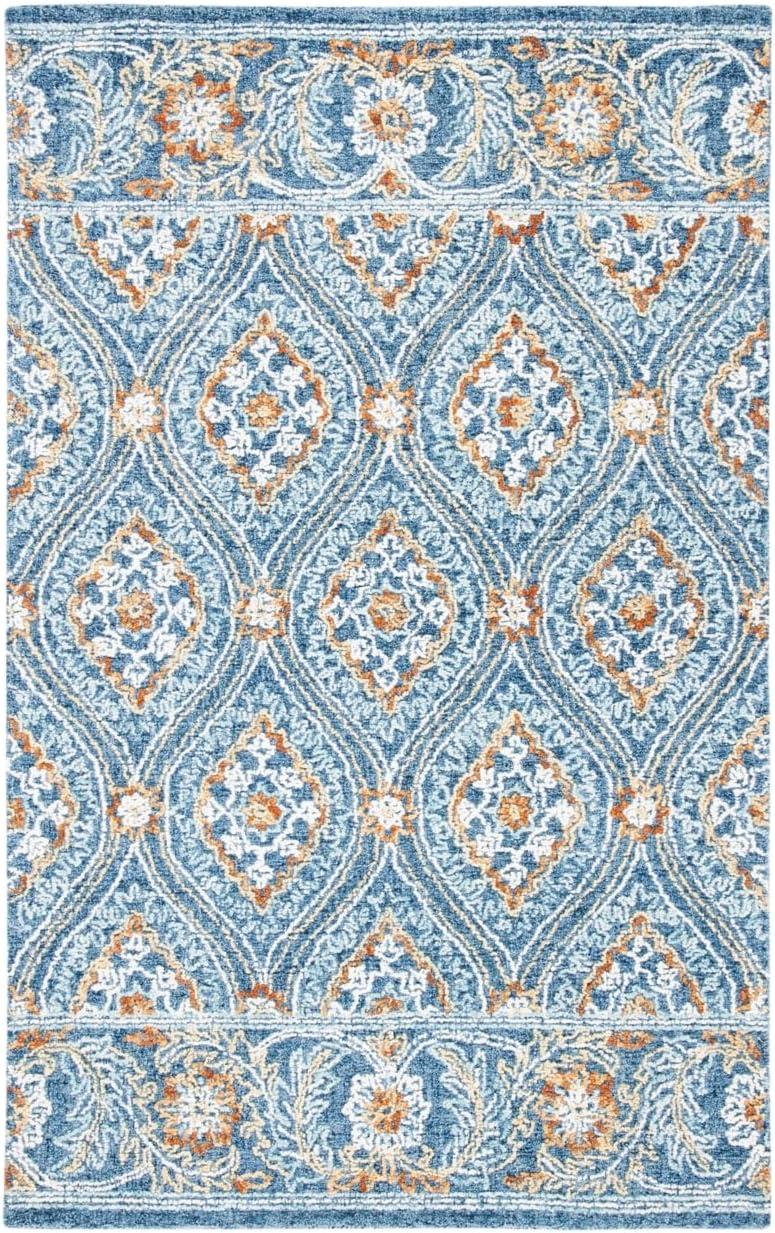 SAFAVIEH Blossom Dima Damask Area Rug, Navy/Yellow, 3' x 5'