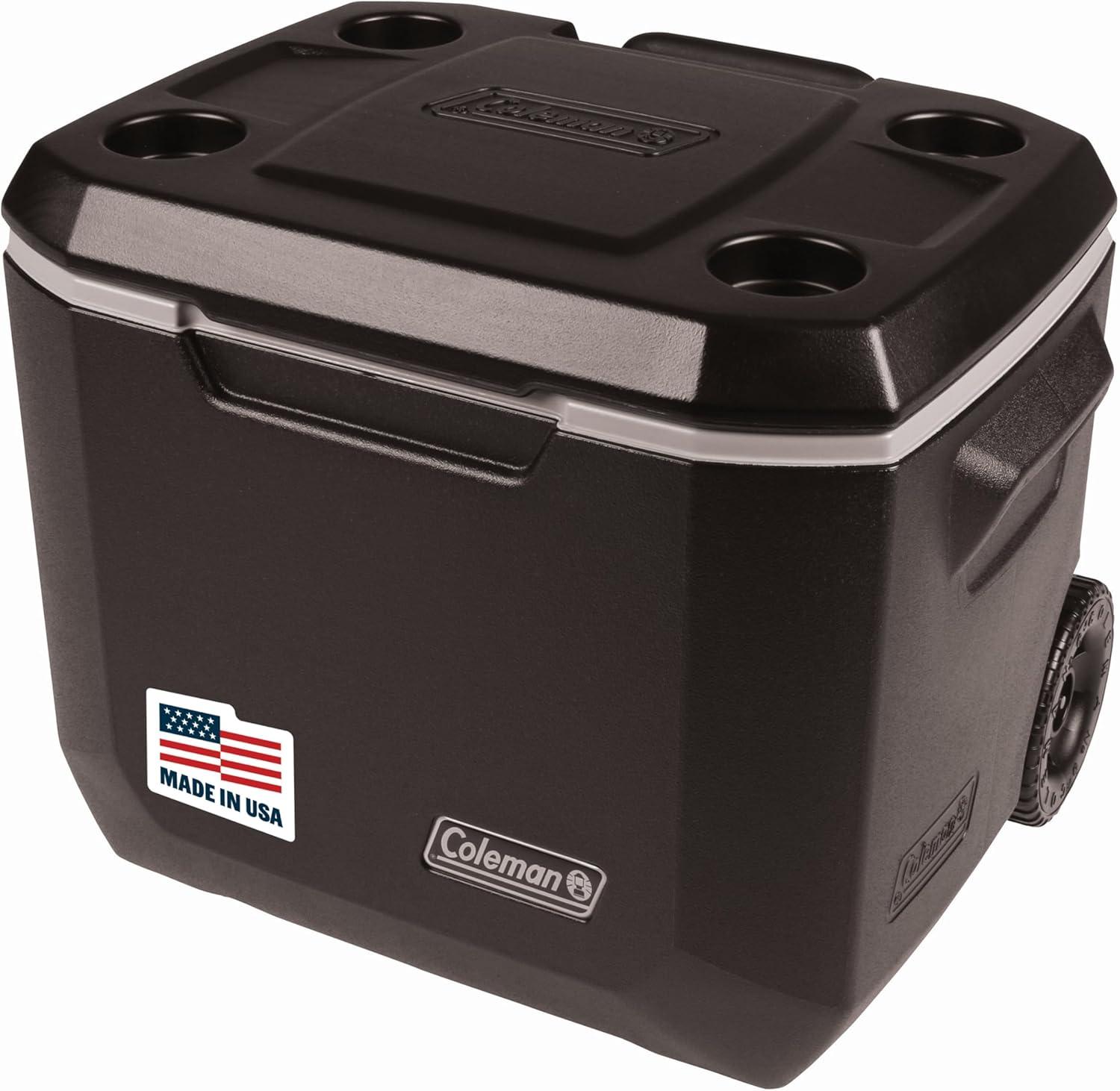 Coleman Xtreme 50 Quart 5-Day Hard Cooler with Wheels and Have-A-Seat Lid
