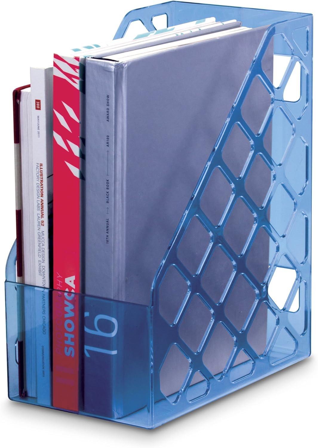 Officemate Glacier Large Magazine File, Transparent Blue (23219)