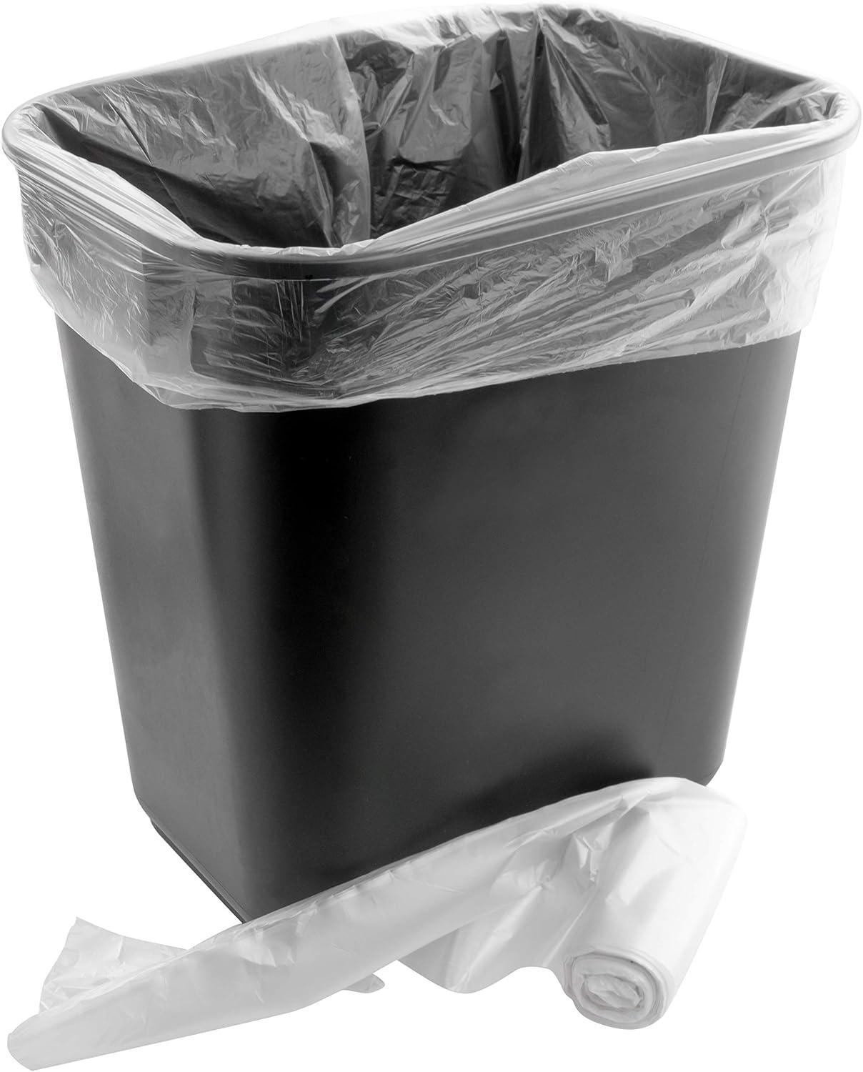 Black Plastic 4-Gallon Rectangular Waste Bin with Liners