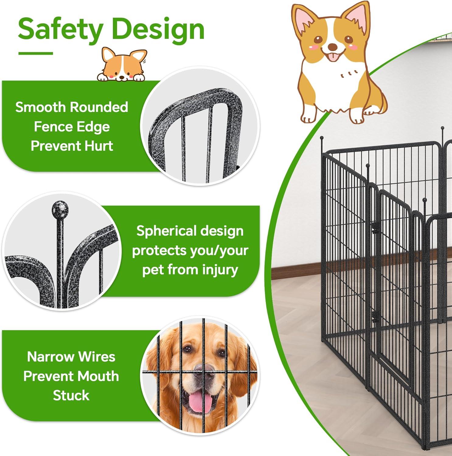 Mr Ironstone Dog Playpen with Anti-Rust Coating,  Dog Pen Indoor/Outdoor Pet Playpen for Foldable Dog Exercise Pens