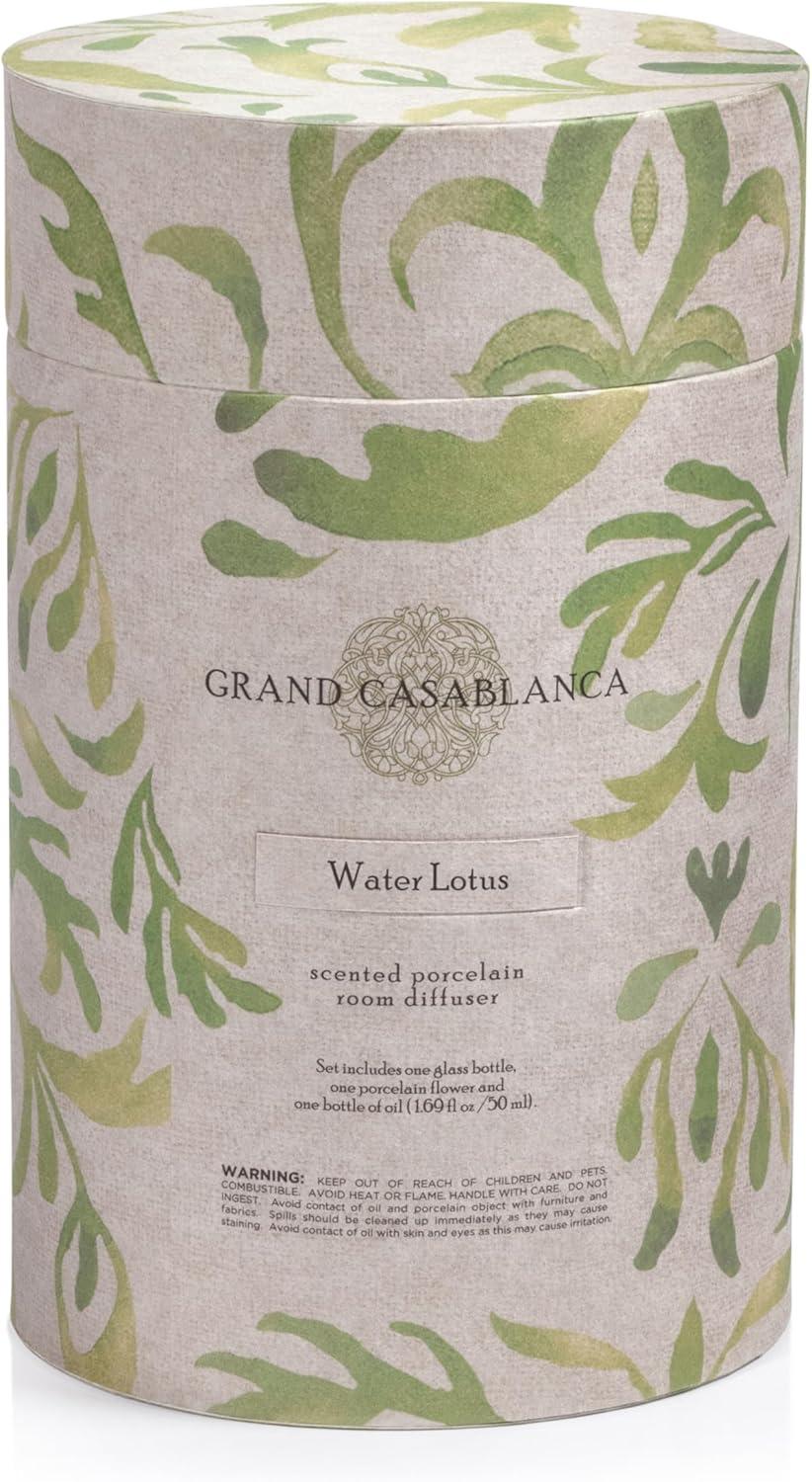 Zodax Grand Casablanca Porcelain Diffuser, Water Lotus