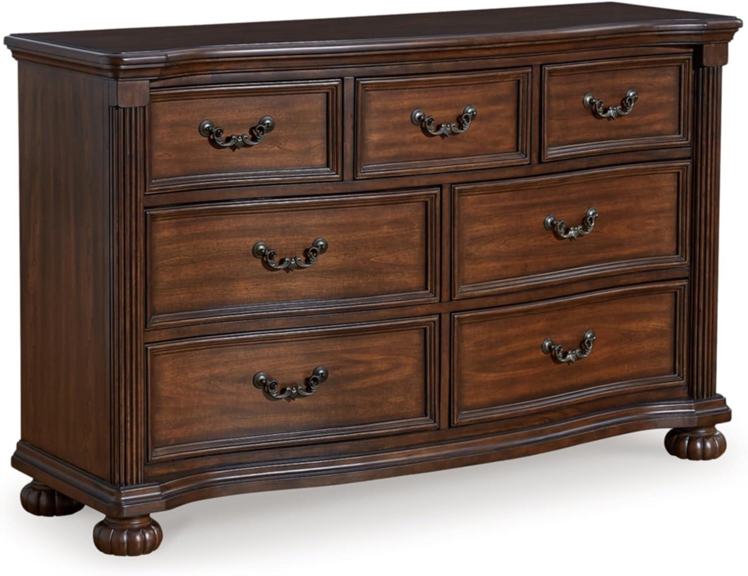 Lavinton Traditional Dark Brown 7-Drawer Dresser with Ball Bearing Glides