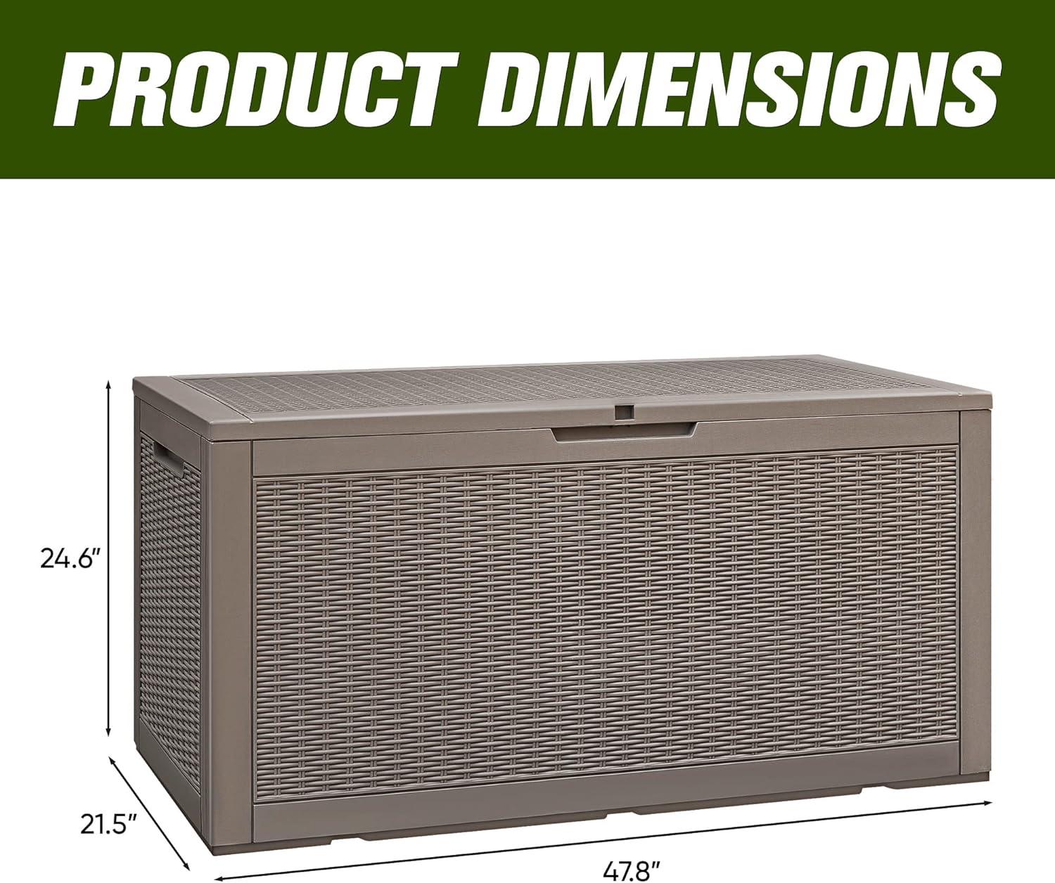 GUNJI GUNJI 100 Gallon Water Resistant Resin Lockable Deck Box