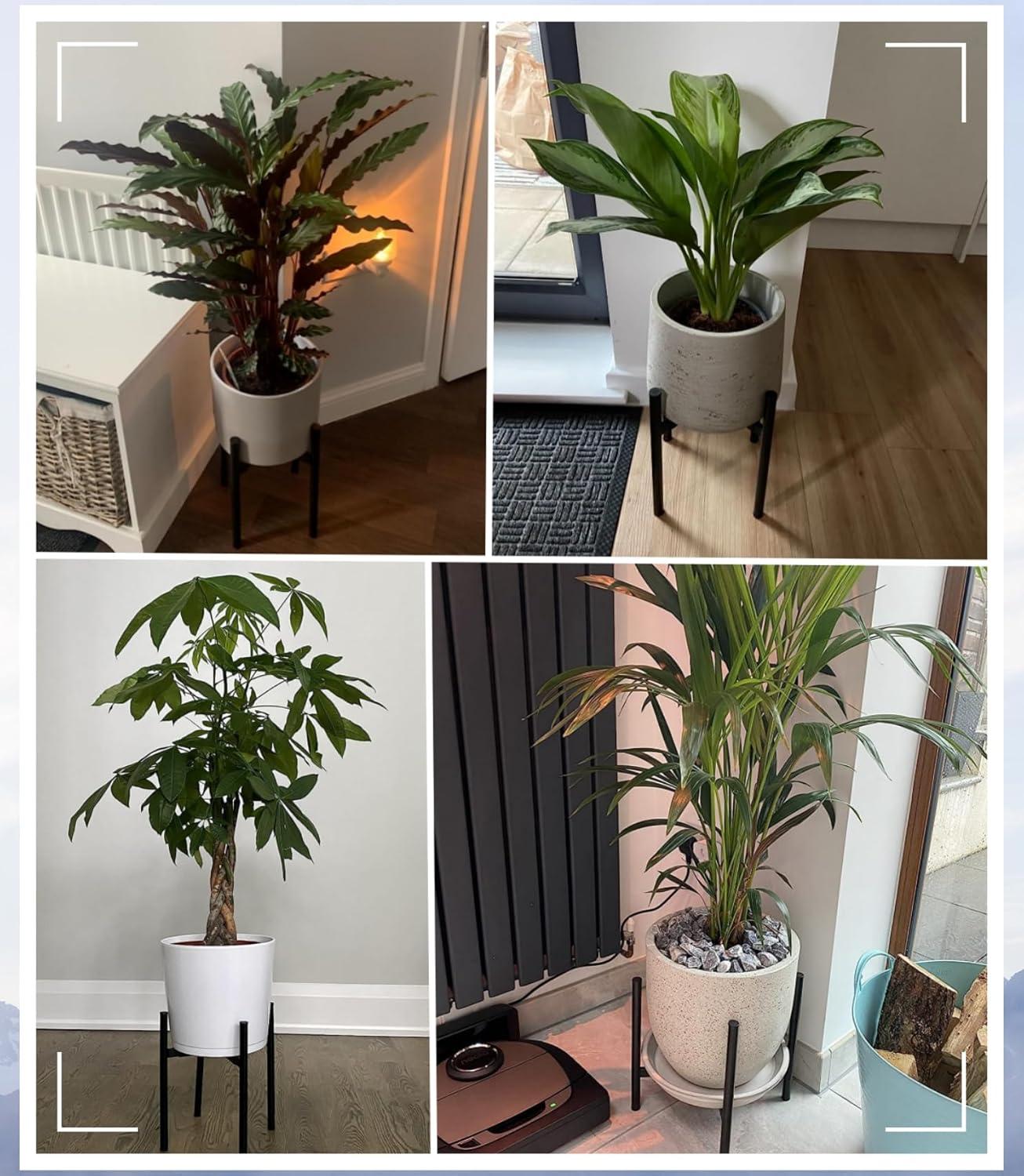 Metal Plant Stands for Indoor Plants Adjustable for 8 9 10 11 12 inches Planter Mid Century Stable Stylish Corner Plant Stand for Outdoor, Gold 1Pack, Pot not Included