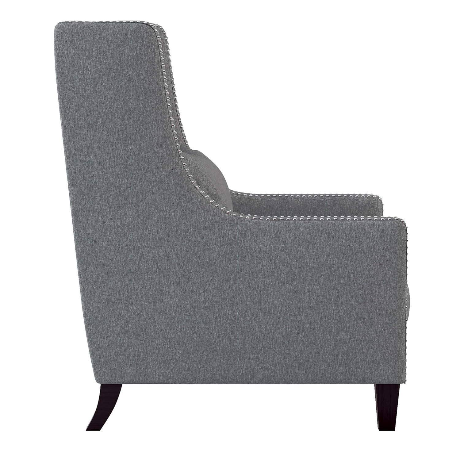 Lexicon Keller Upholstered Wingback Chair in Light Gray