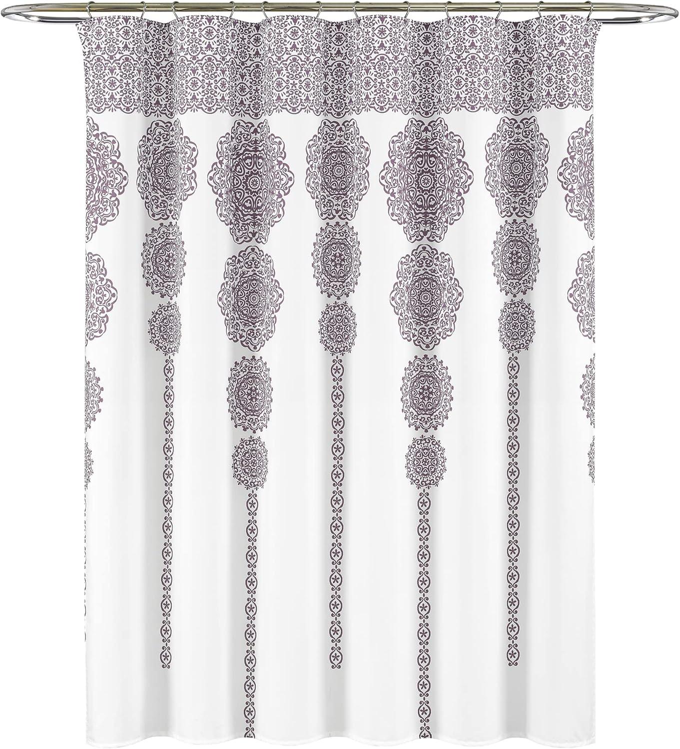 Lush Decor Stripe Medallion Shower Curtain