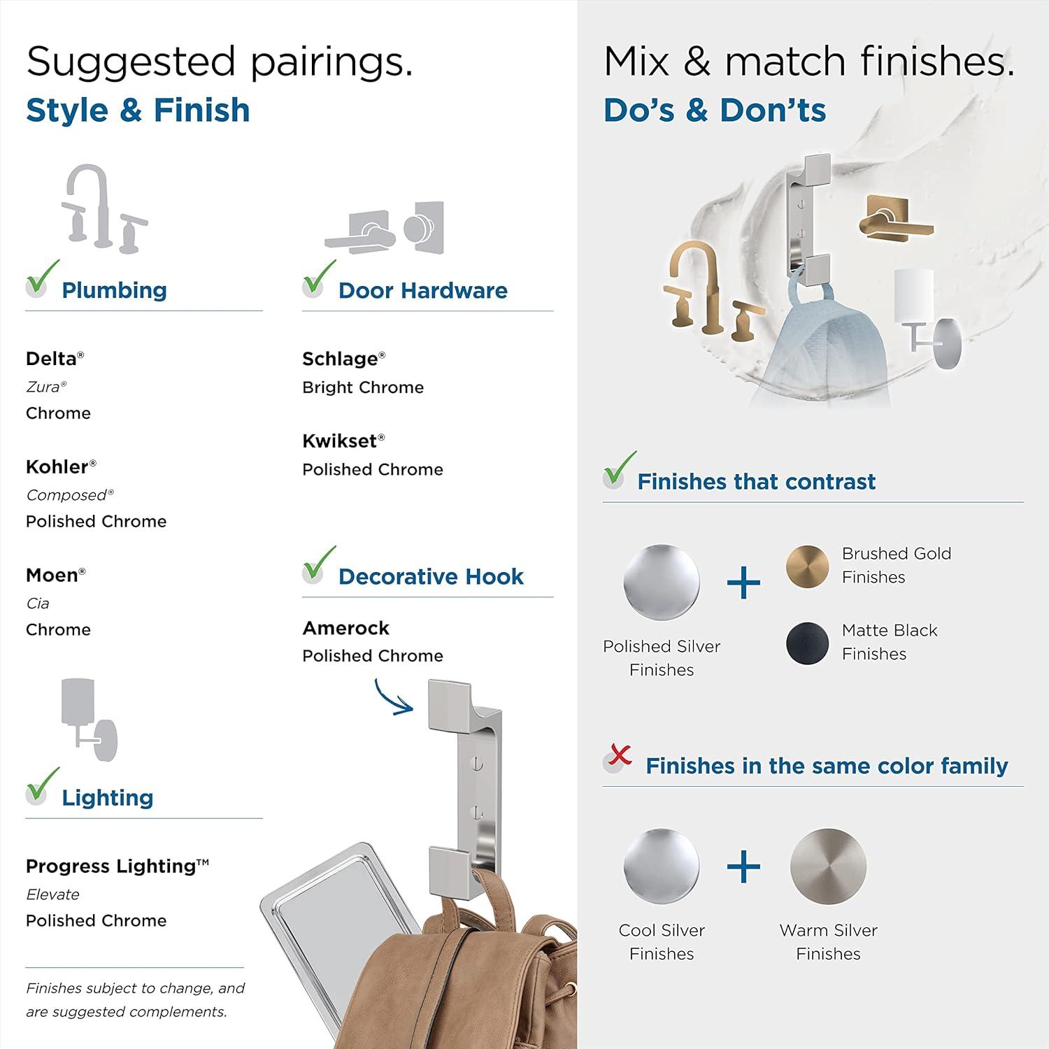 Bray Contemporary Double Prong Decorative Wall Hook