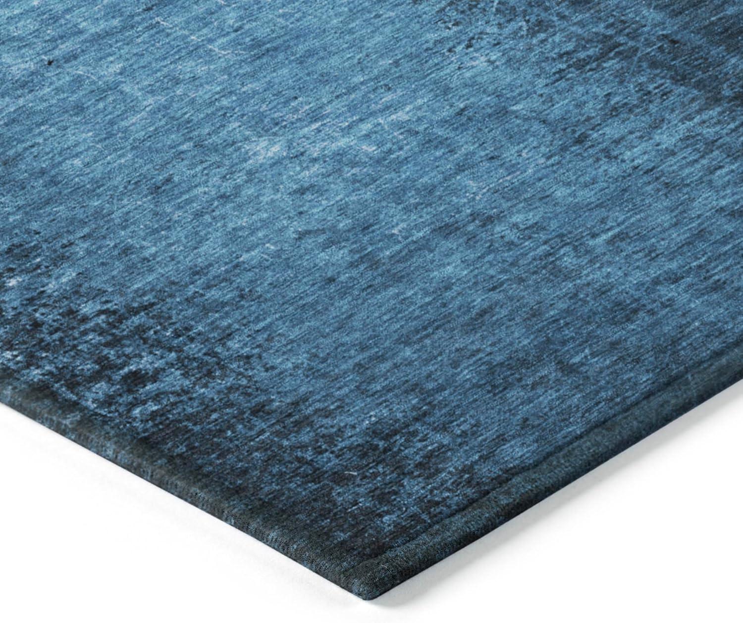 Navy Synthetic Flat Woven Reversible 10' x 14' Area Rug