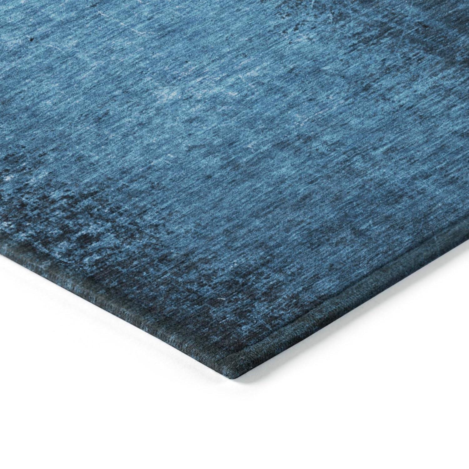 Navy Synthetic Flat Woven Reversible 10' x 14' Area Rug