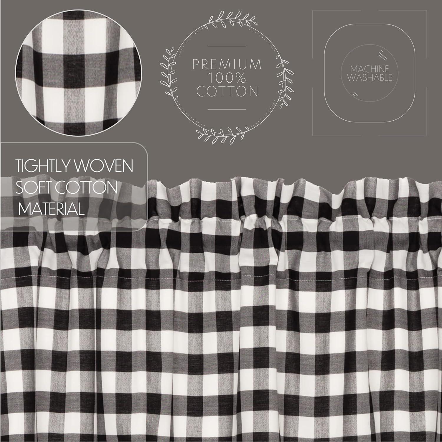 Annie Buffalo Black Check Prairie Short Panel Set of 2 63x36x18