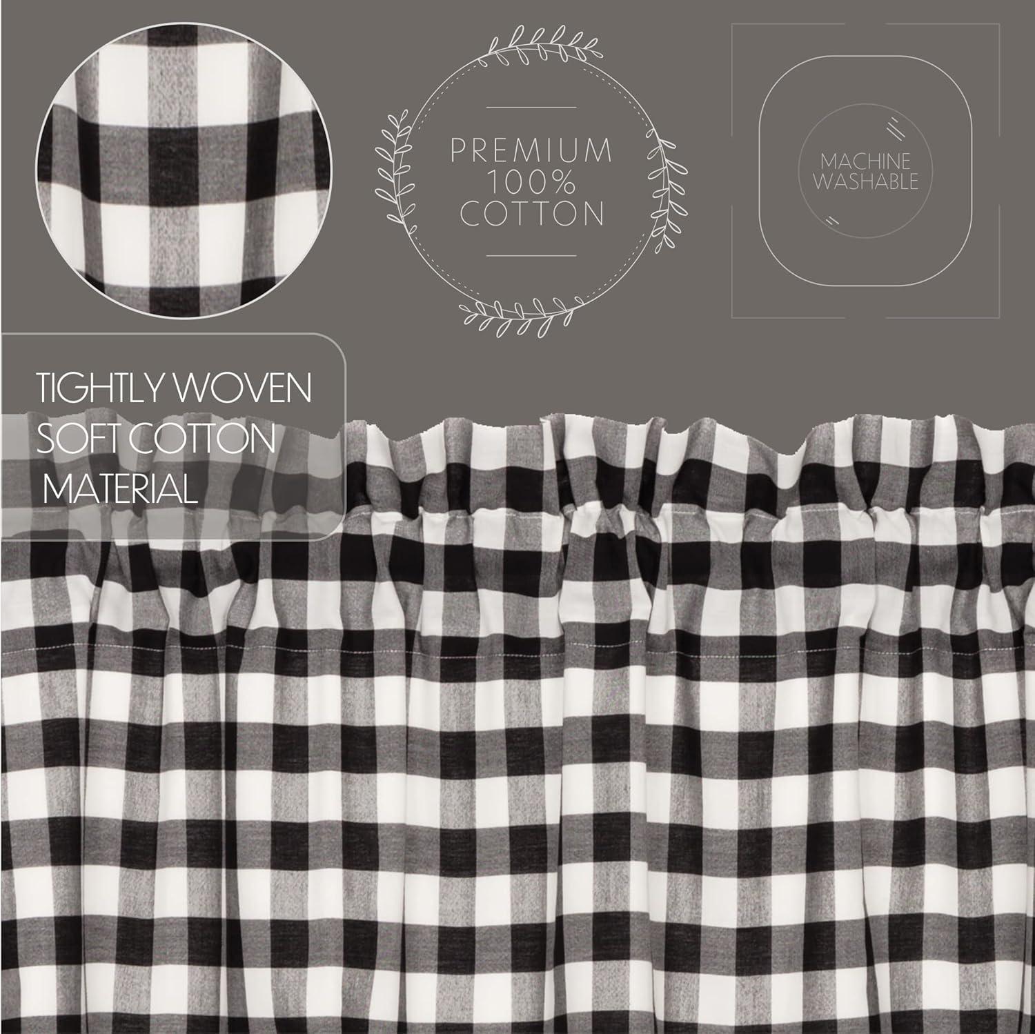 VHC Brands Annie Buffalo Check Plaid Cotton Tailored Window Valance