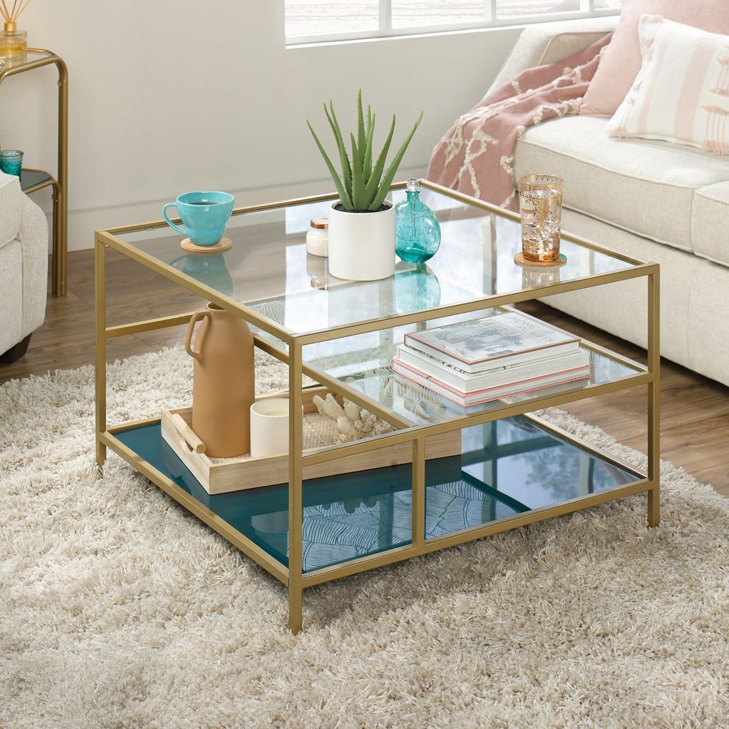 Coral Cape Coffee Table Satin Gold - Sauder