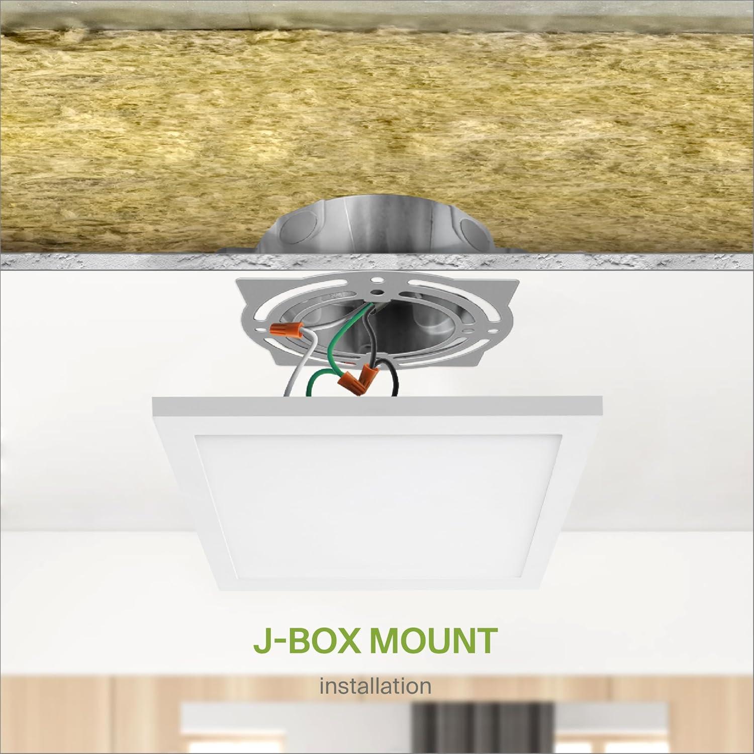 White 9-Inch Square LED Flush Mount Ceiling Light